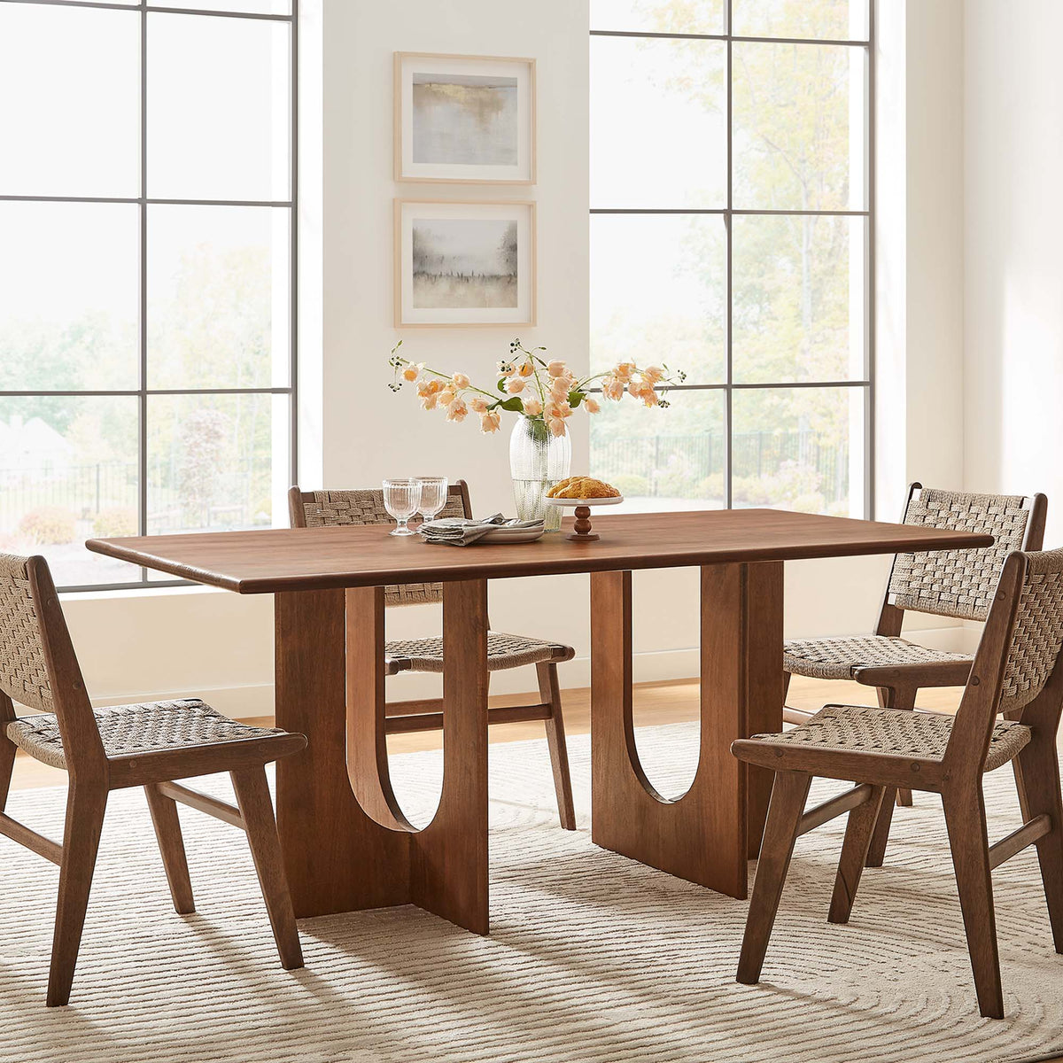 Rivian Rectangular 70" Wood Dining Table - Walnut