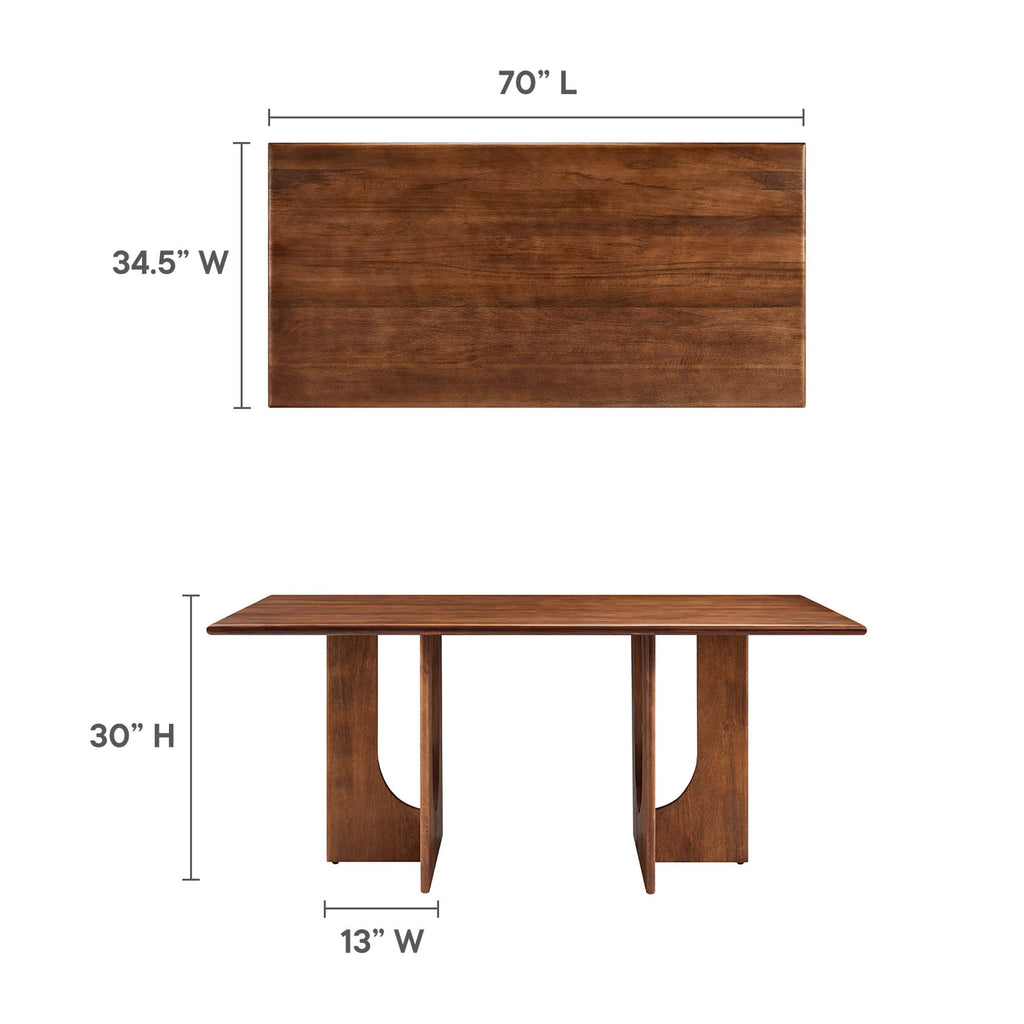 Rivian Rectangular 70" Wood Dining Table - Walnut