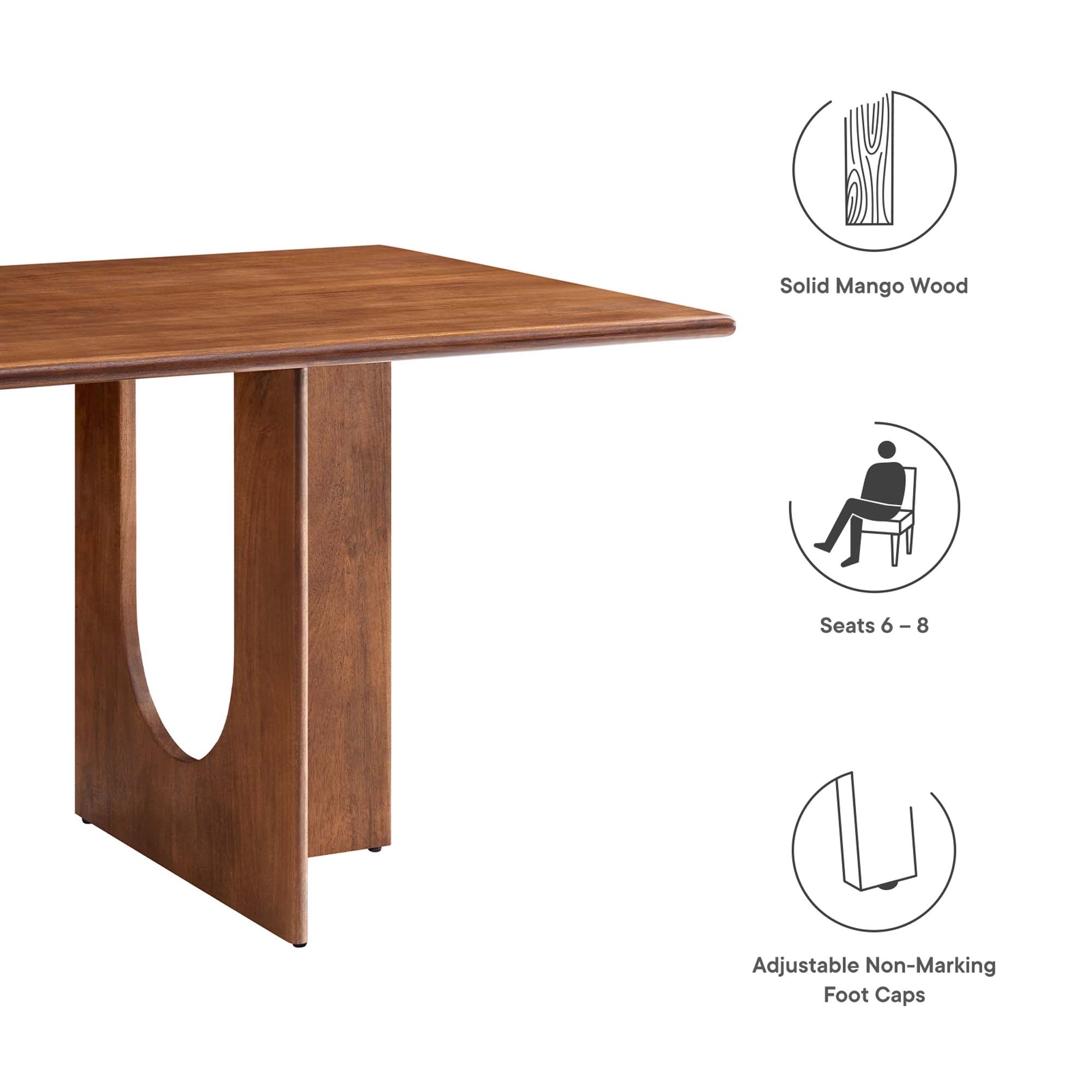 Rivian Rectangular 70" Wood Dining Table - Walnut