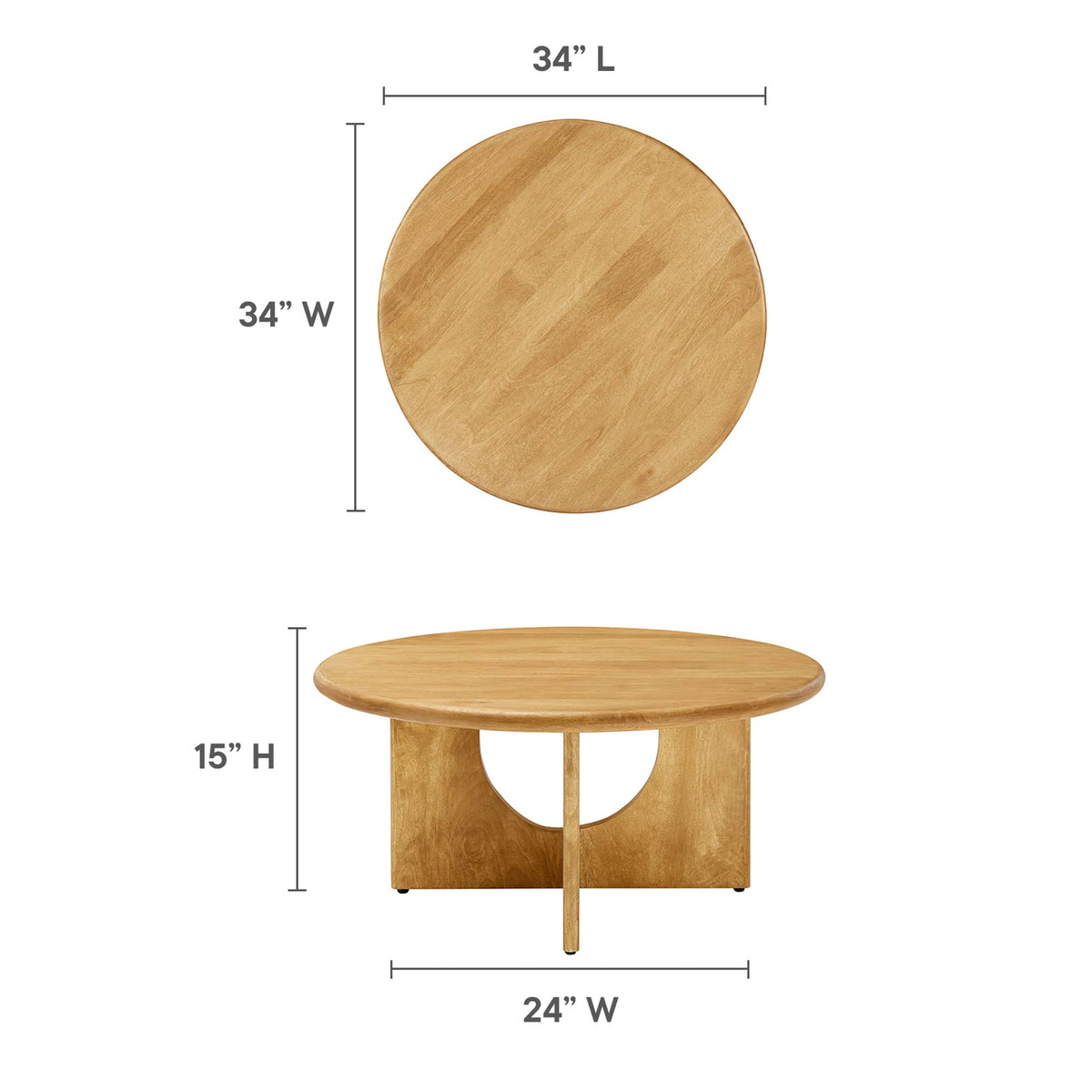 Rivian Round 34" Coffee Table - Oak
