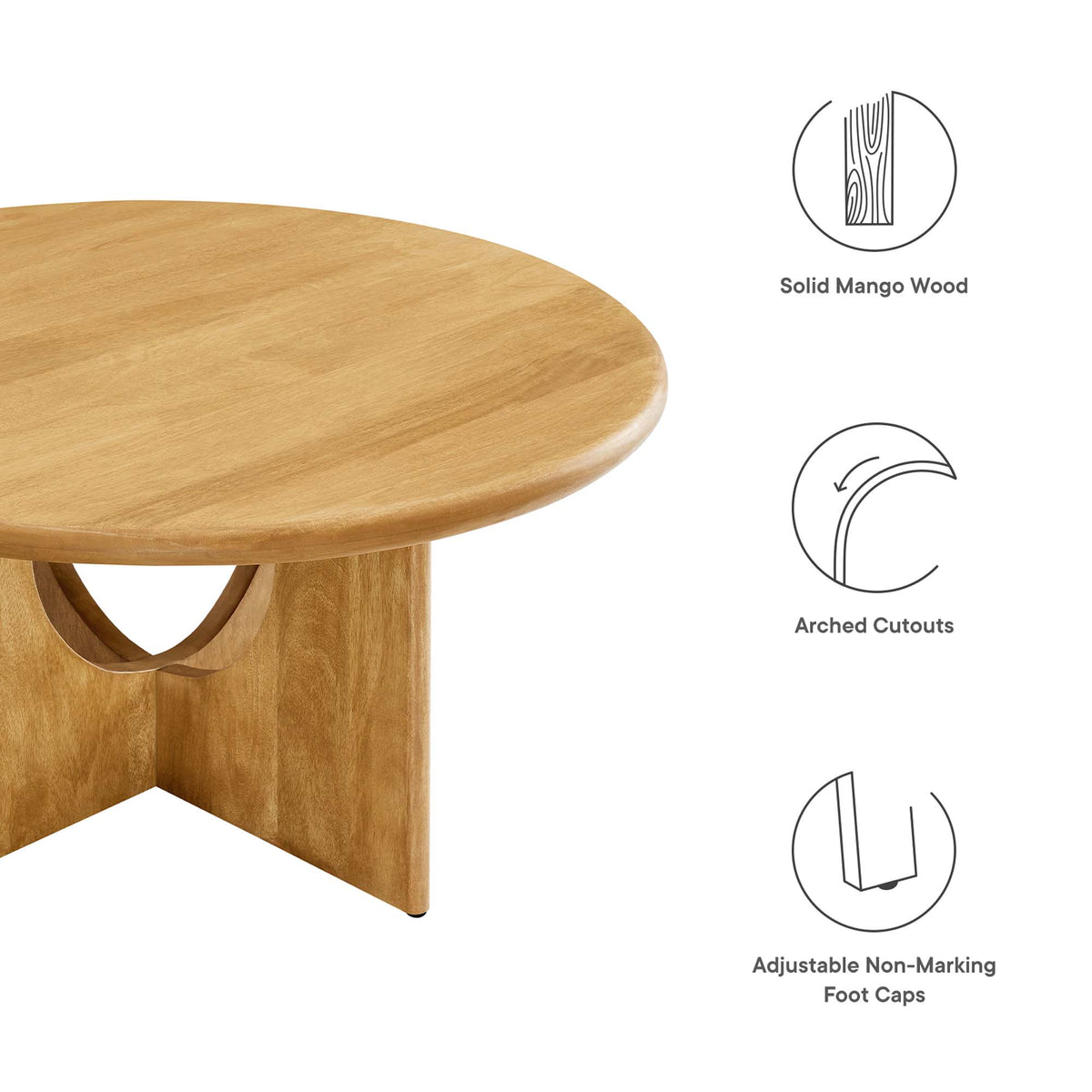 Rivian Round 34" Coffee Table - Oak