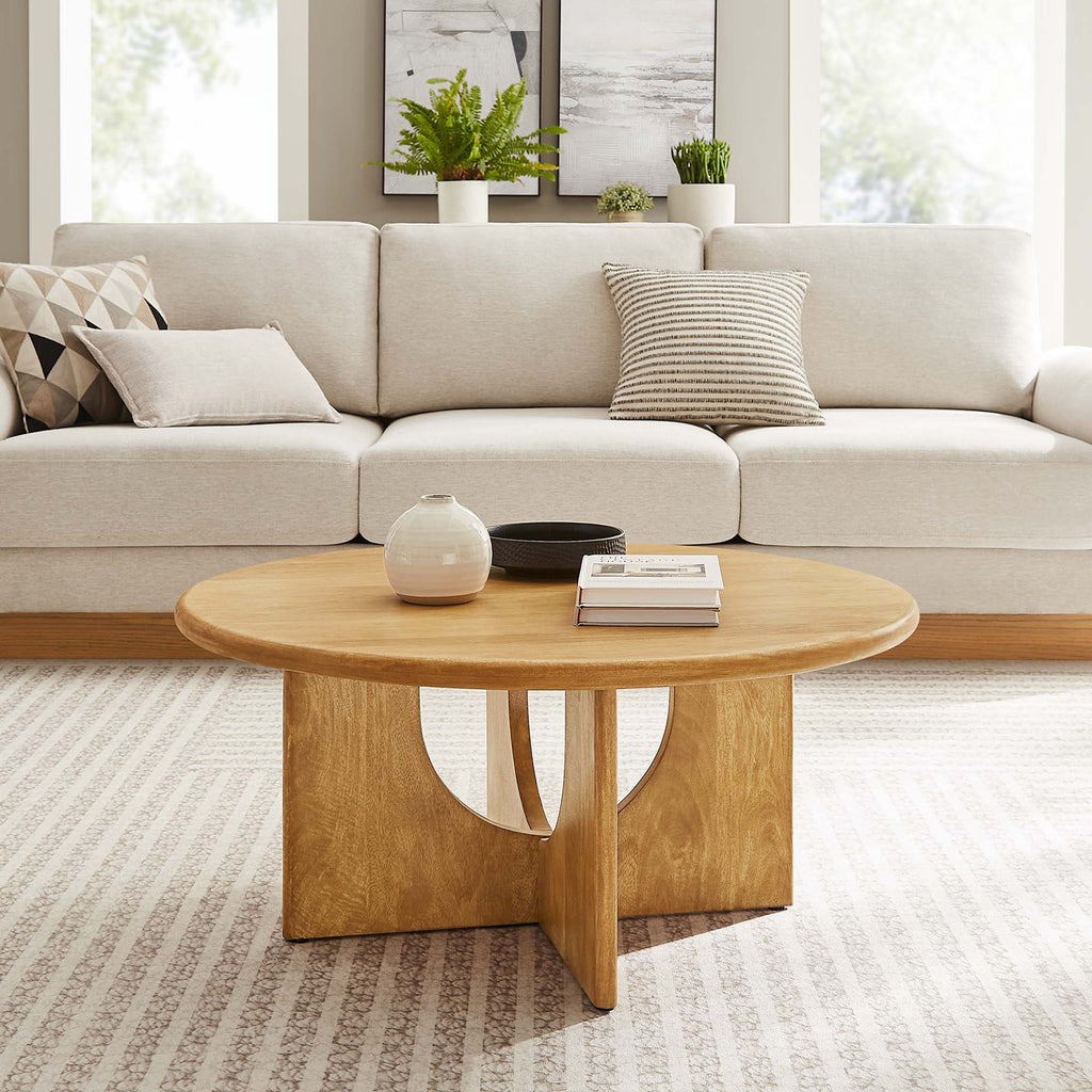 Rivian Round 34" Coffee Table - Oak