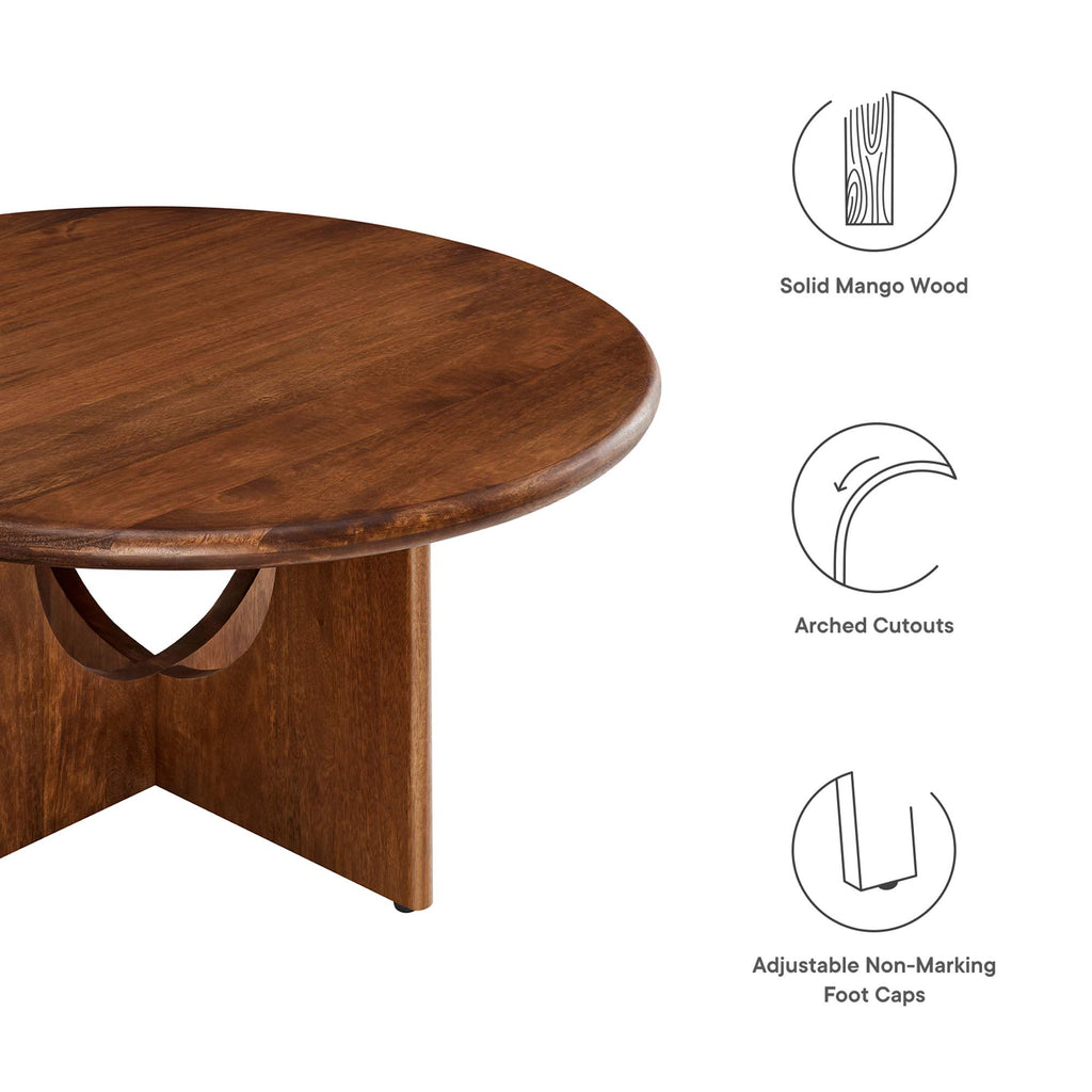 Rivian Round 34" Coffee Table - Walnut