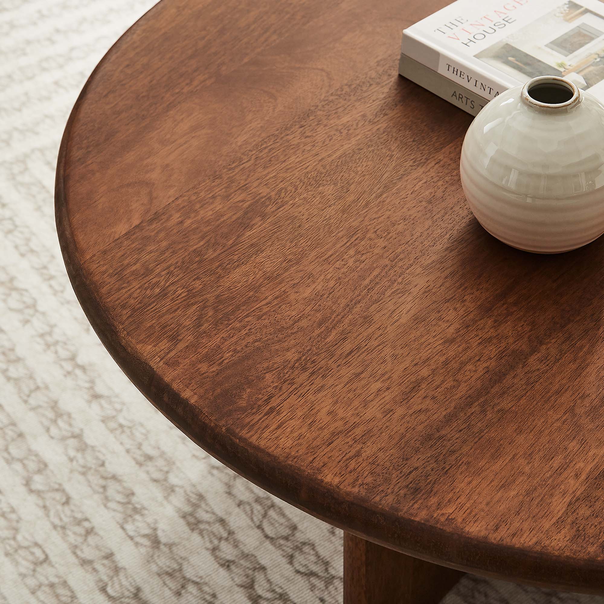 Rivian Round 34" Coffee Table - Walnut
