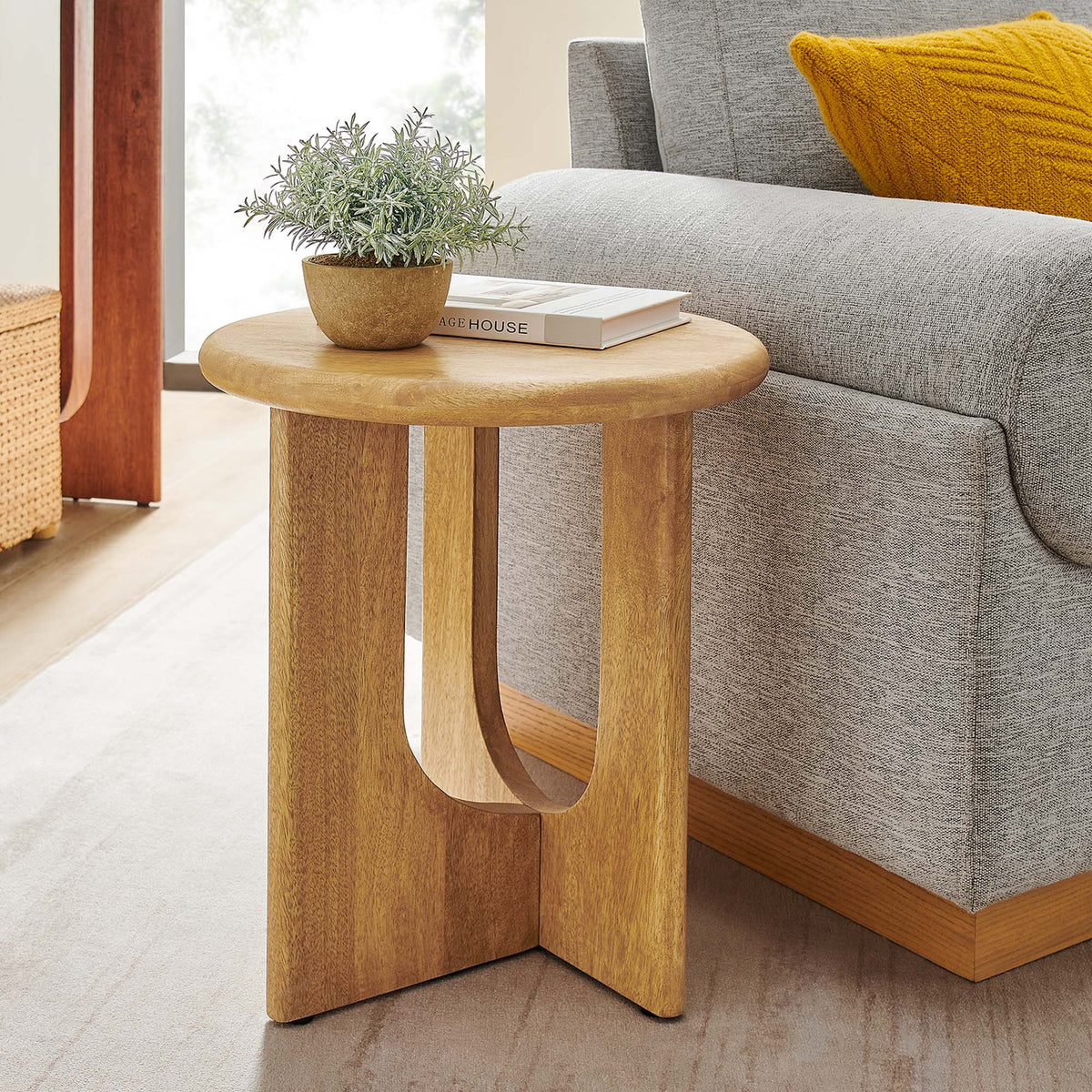 Rivian Round Side Table - Oak