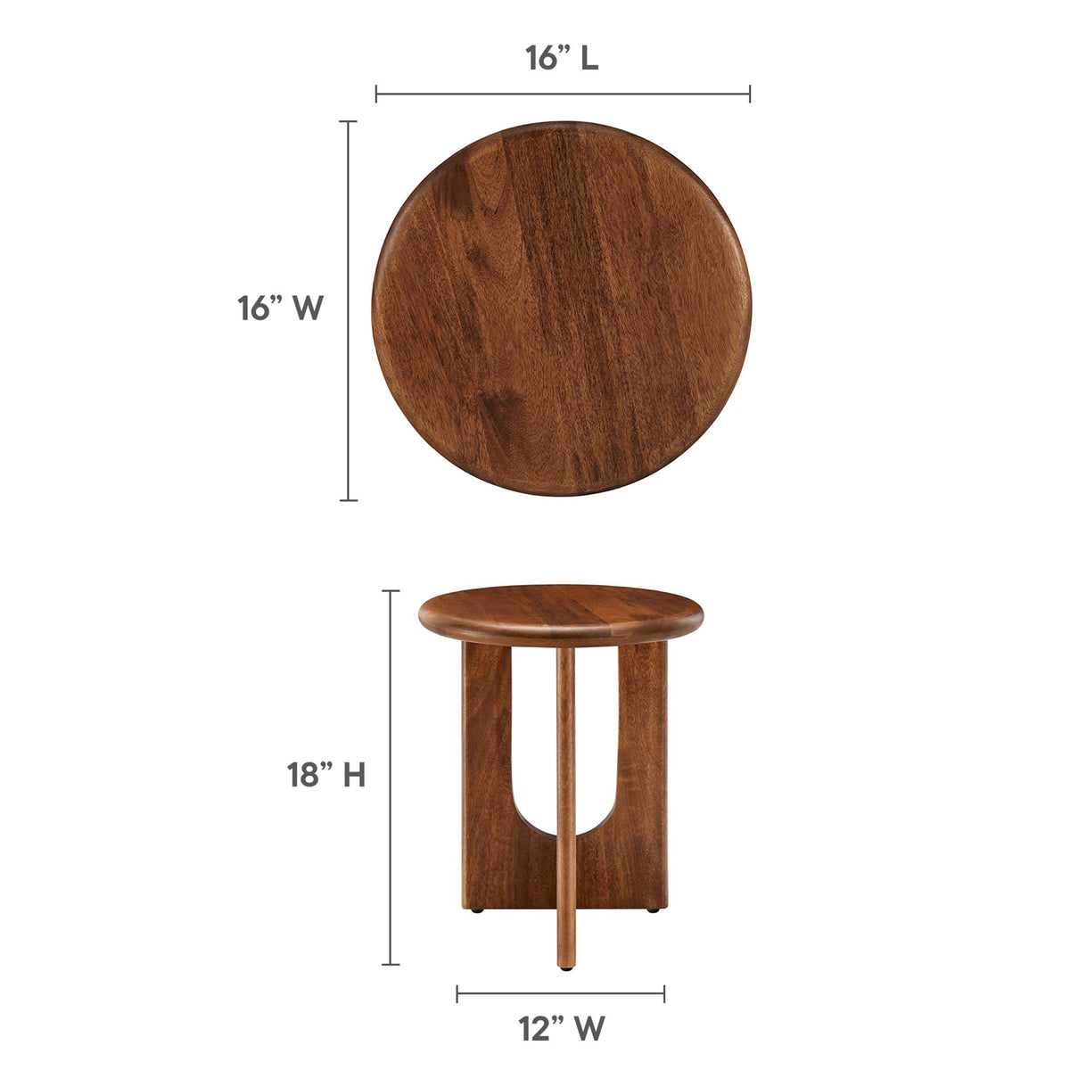 Rivian Round Side Table - Walnut