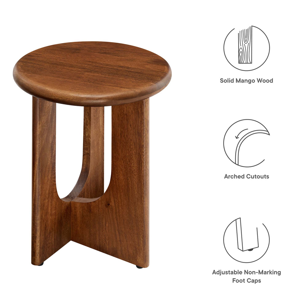 Rivian Round Side Table - Walnut