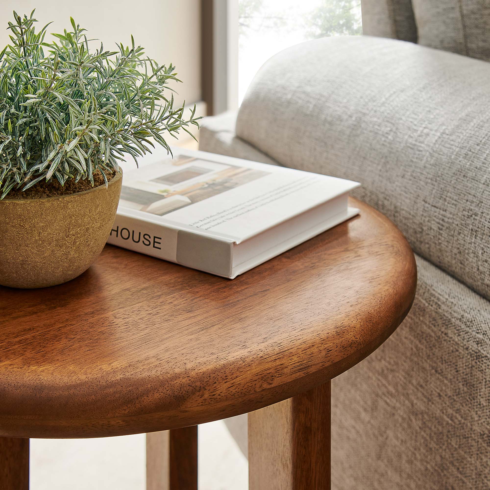 Rivian Round Side Table - Walnut