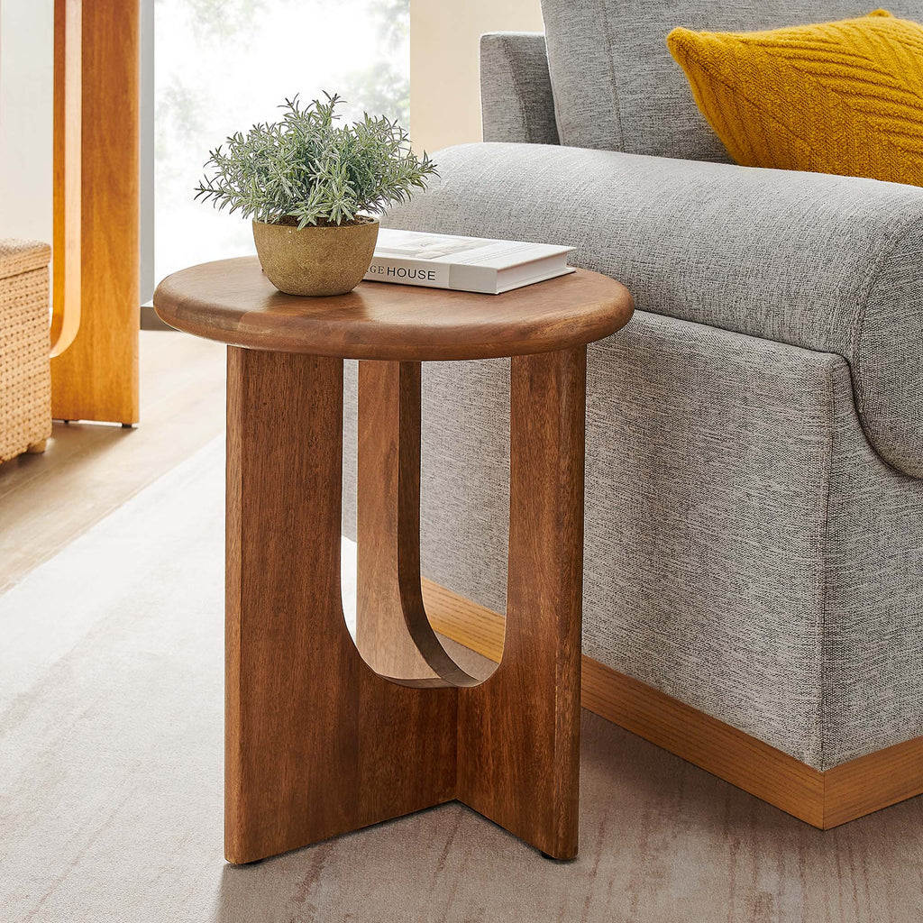 Rivian Round Side Table - Walnut