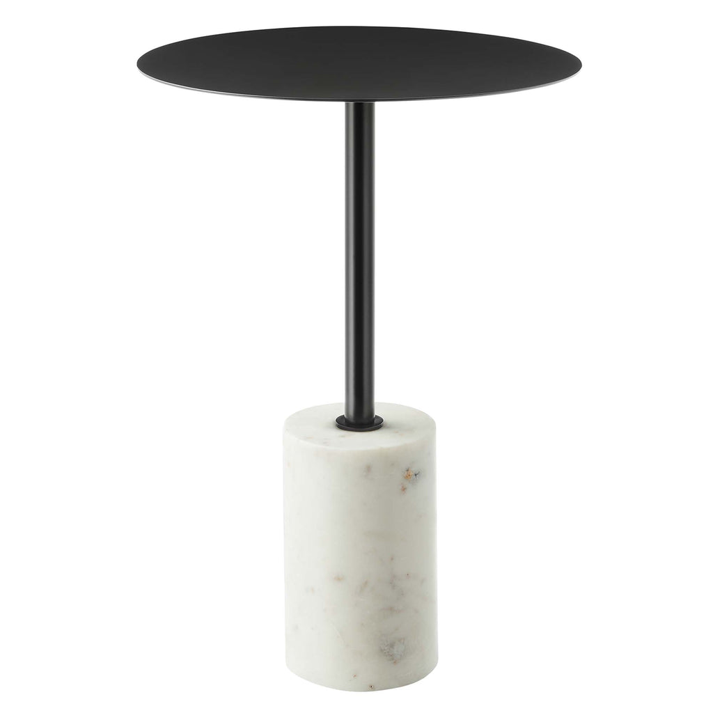 Lyric Round Side Table - White Black
