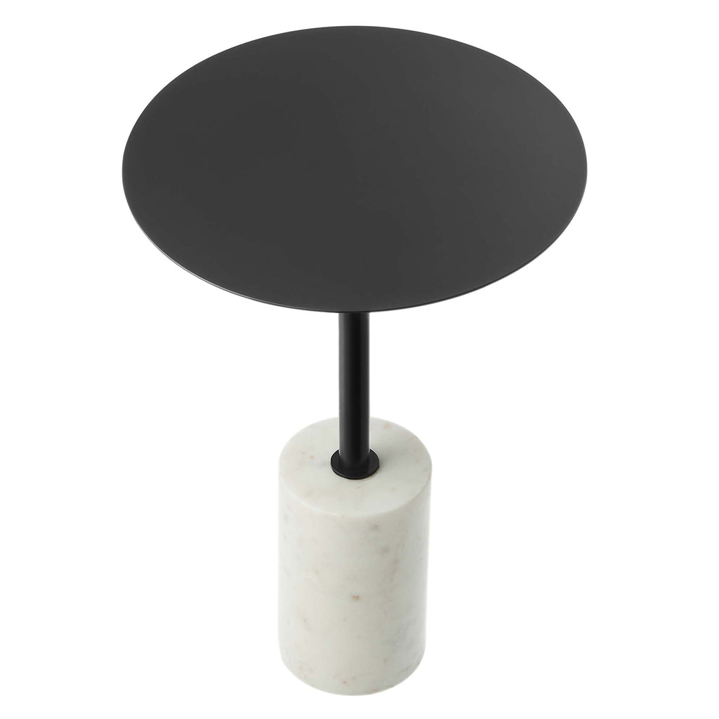 Lyric Round Side Table - White Black