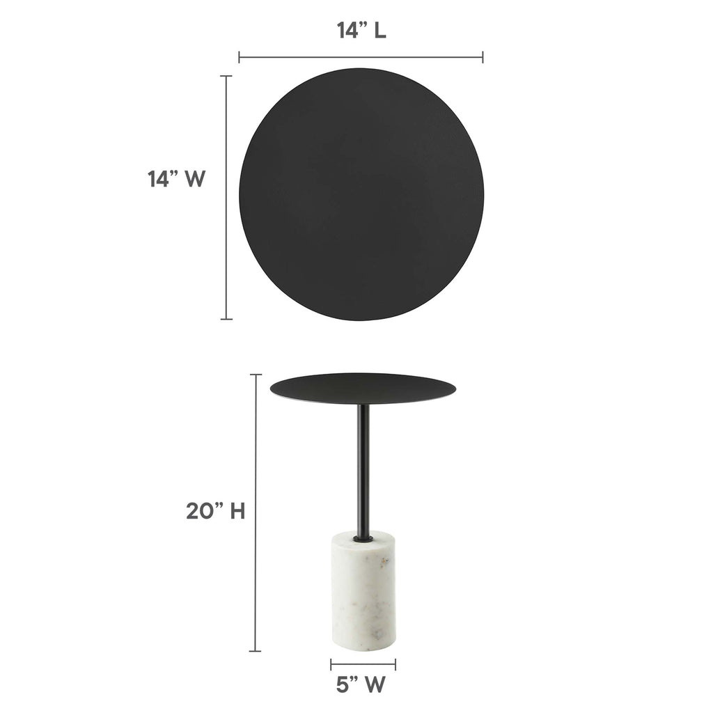 Lyric Round Side Table - White Black