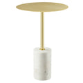 Lyric Round Side Table - White Brass