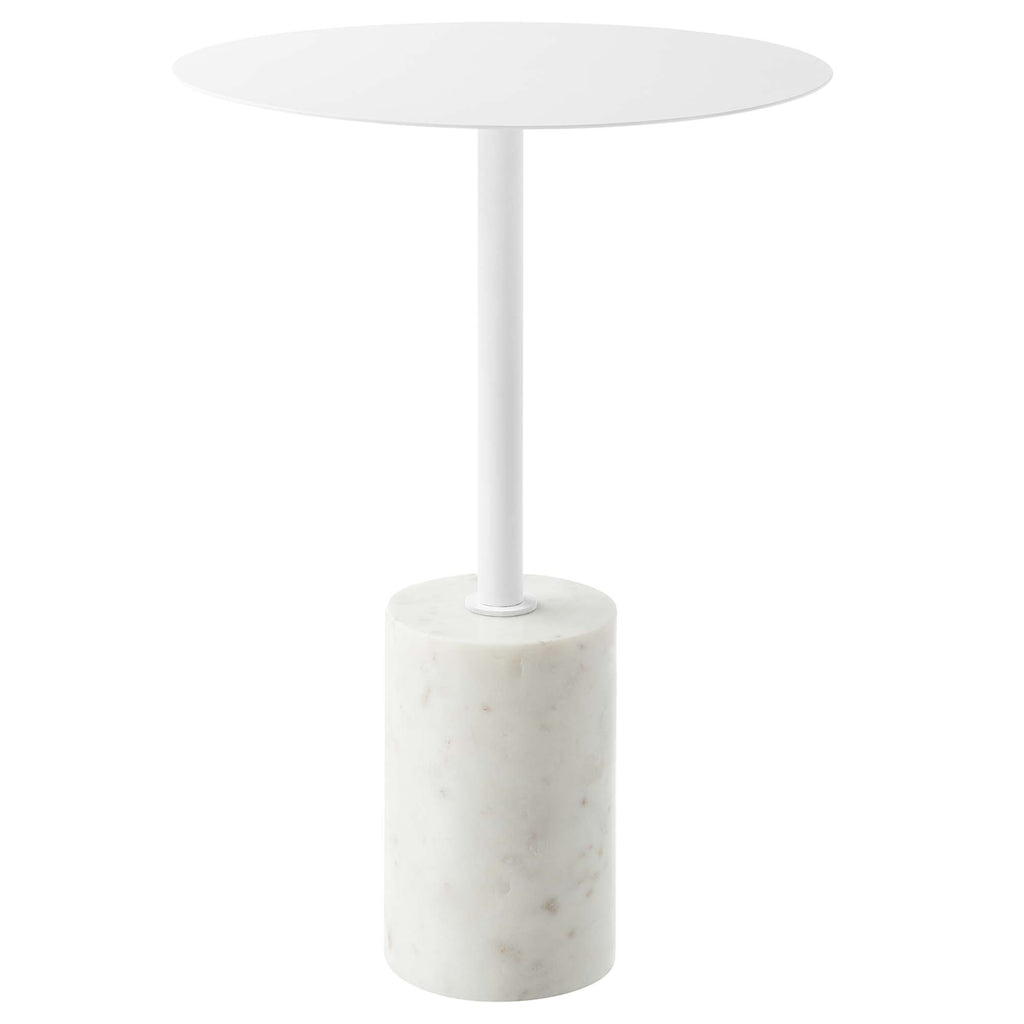 Lyric Round Side Table - White White