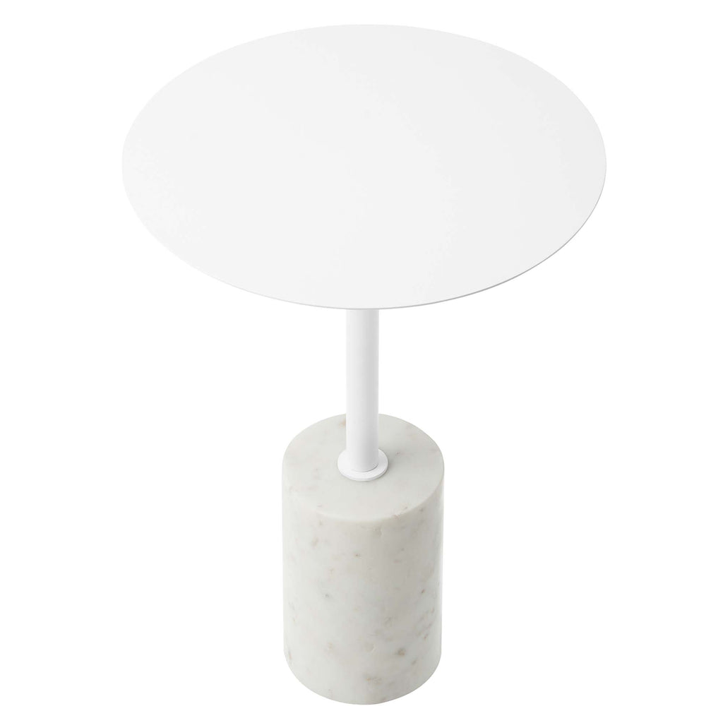 Lyric Round Side Table - White White