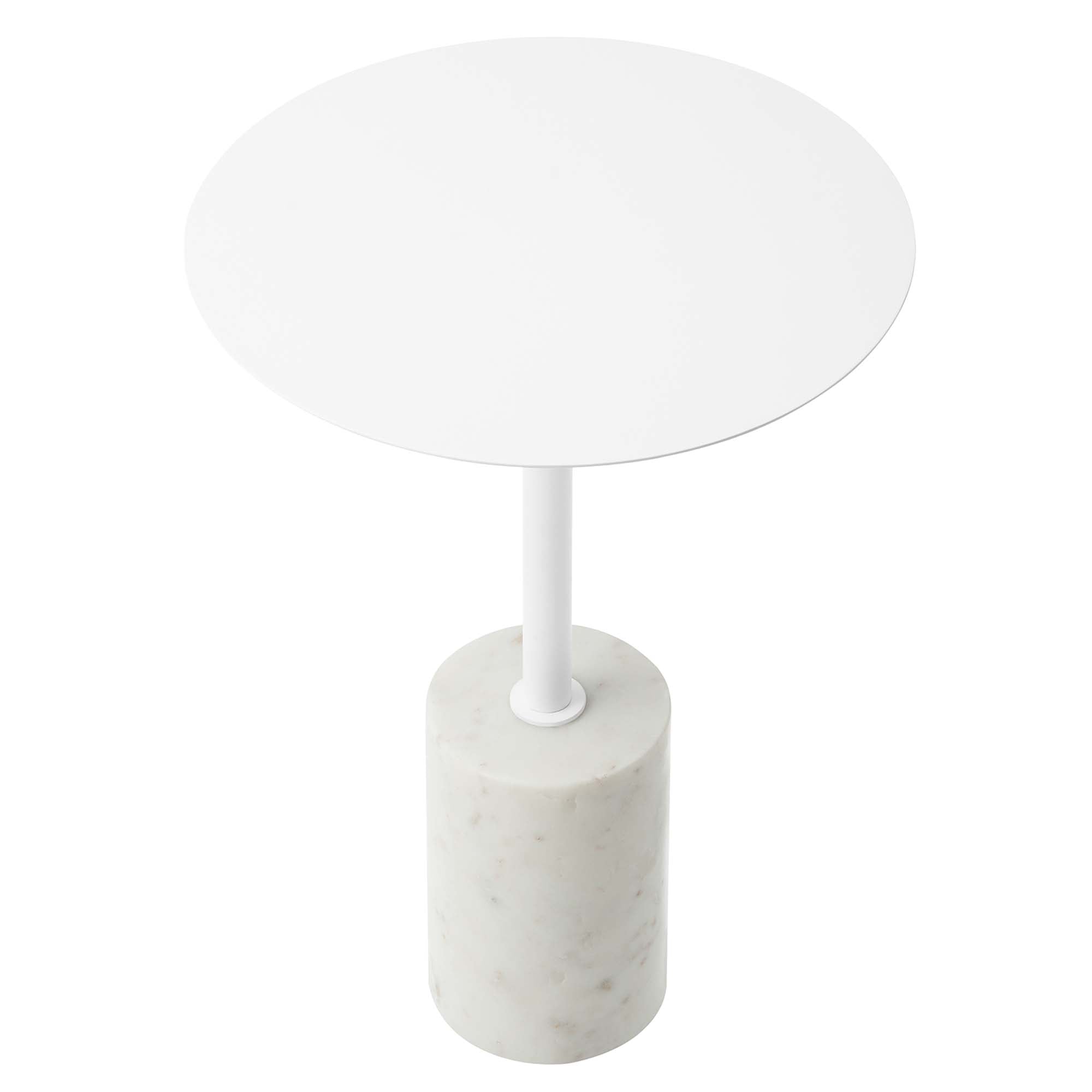 Lyric Round Side Table - White White