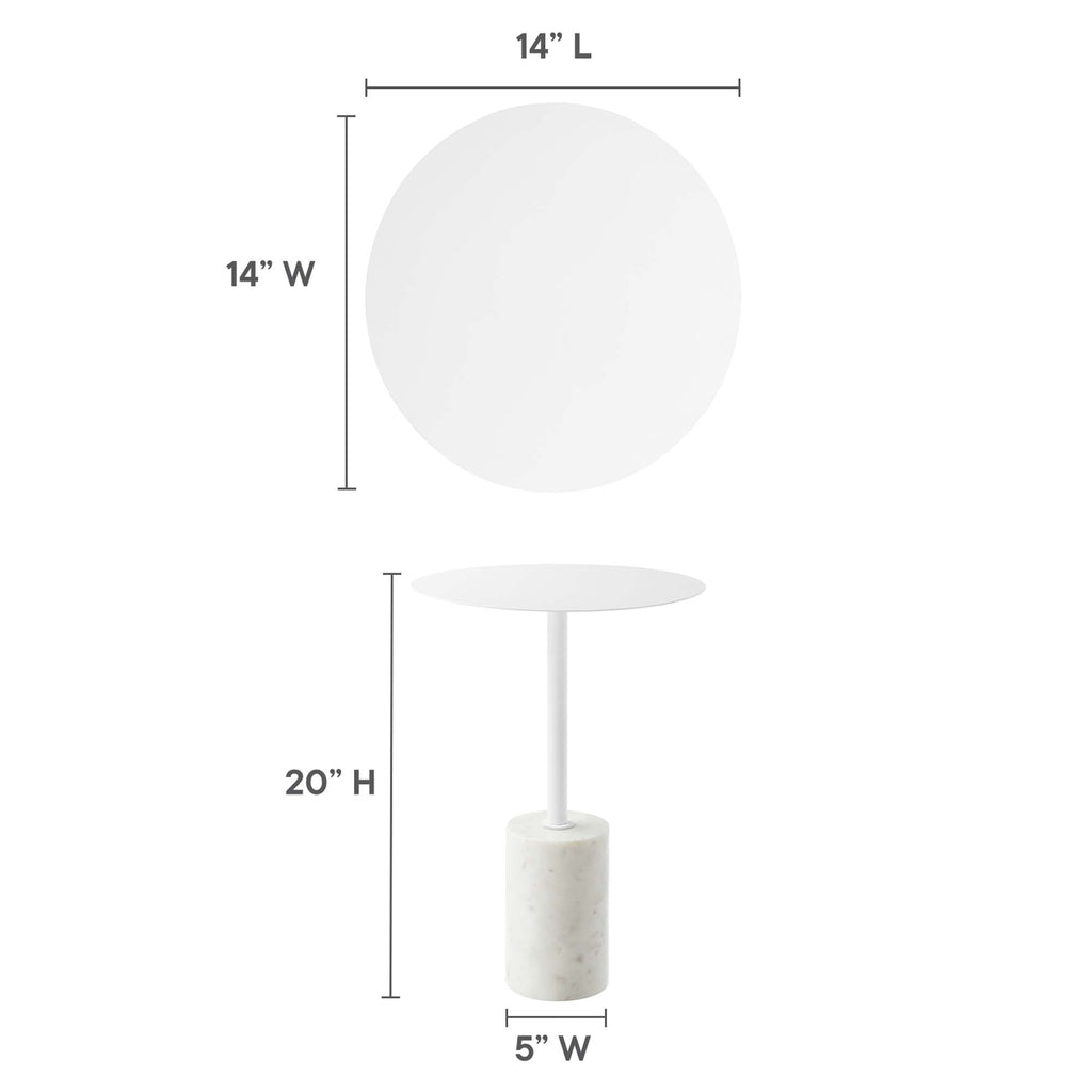 Lyric Round Side Table - White White