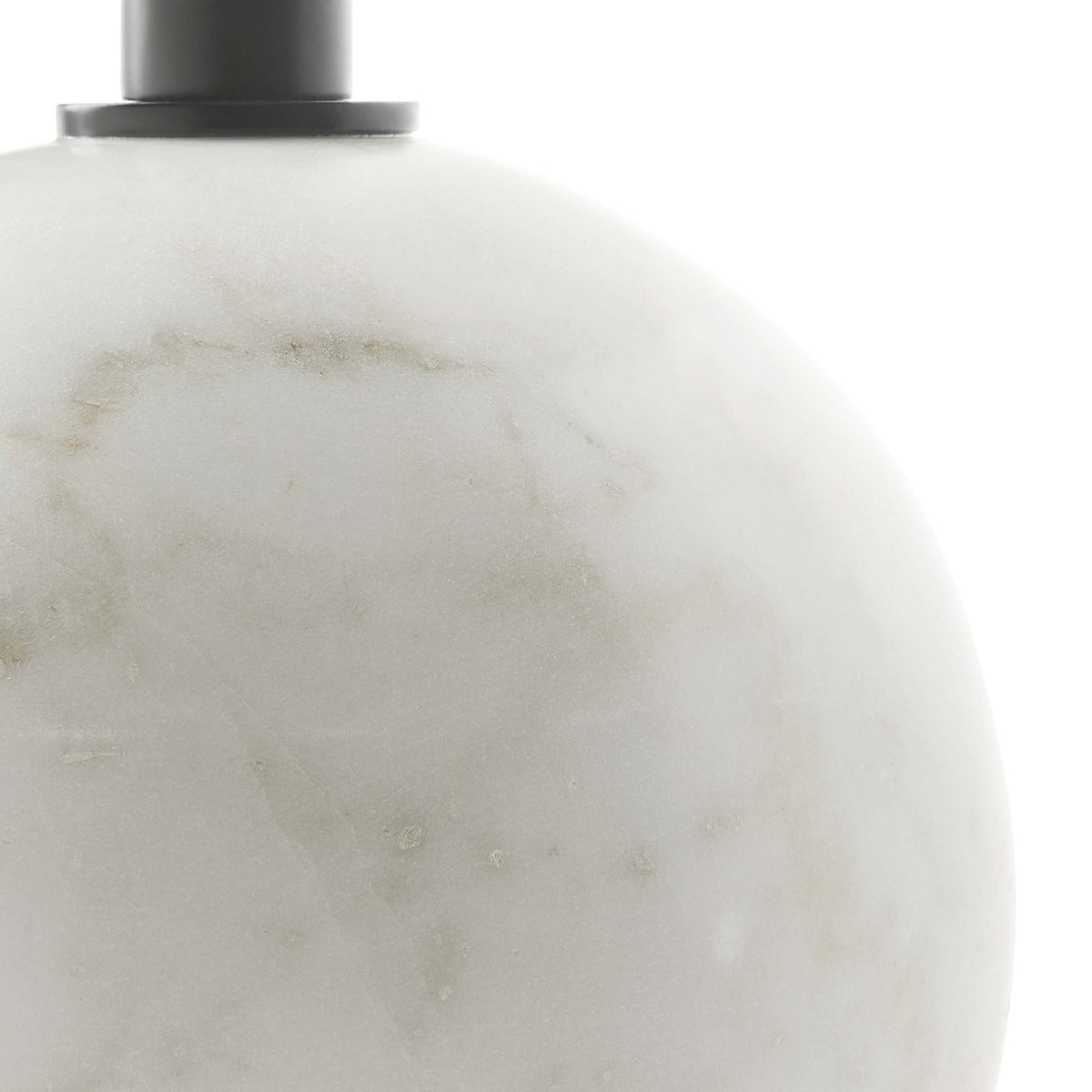 Aliza Round White Marble Side Table - White Black