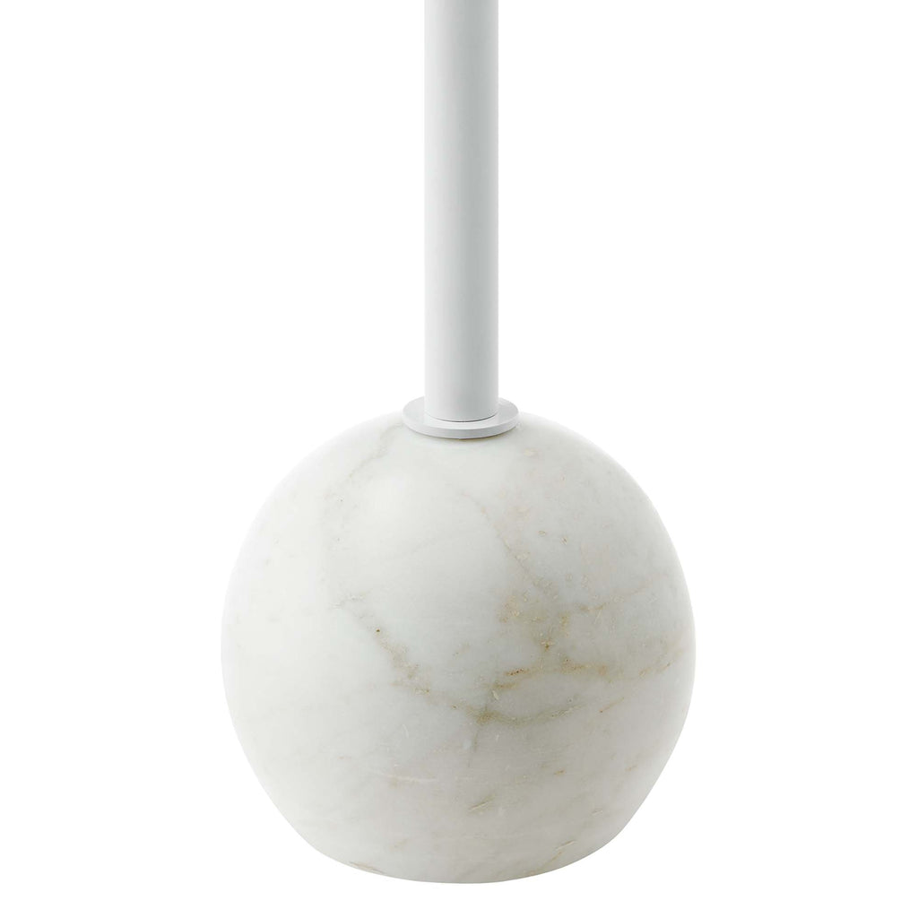 Aliza Round White Marble Side Table - White White