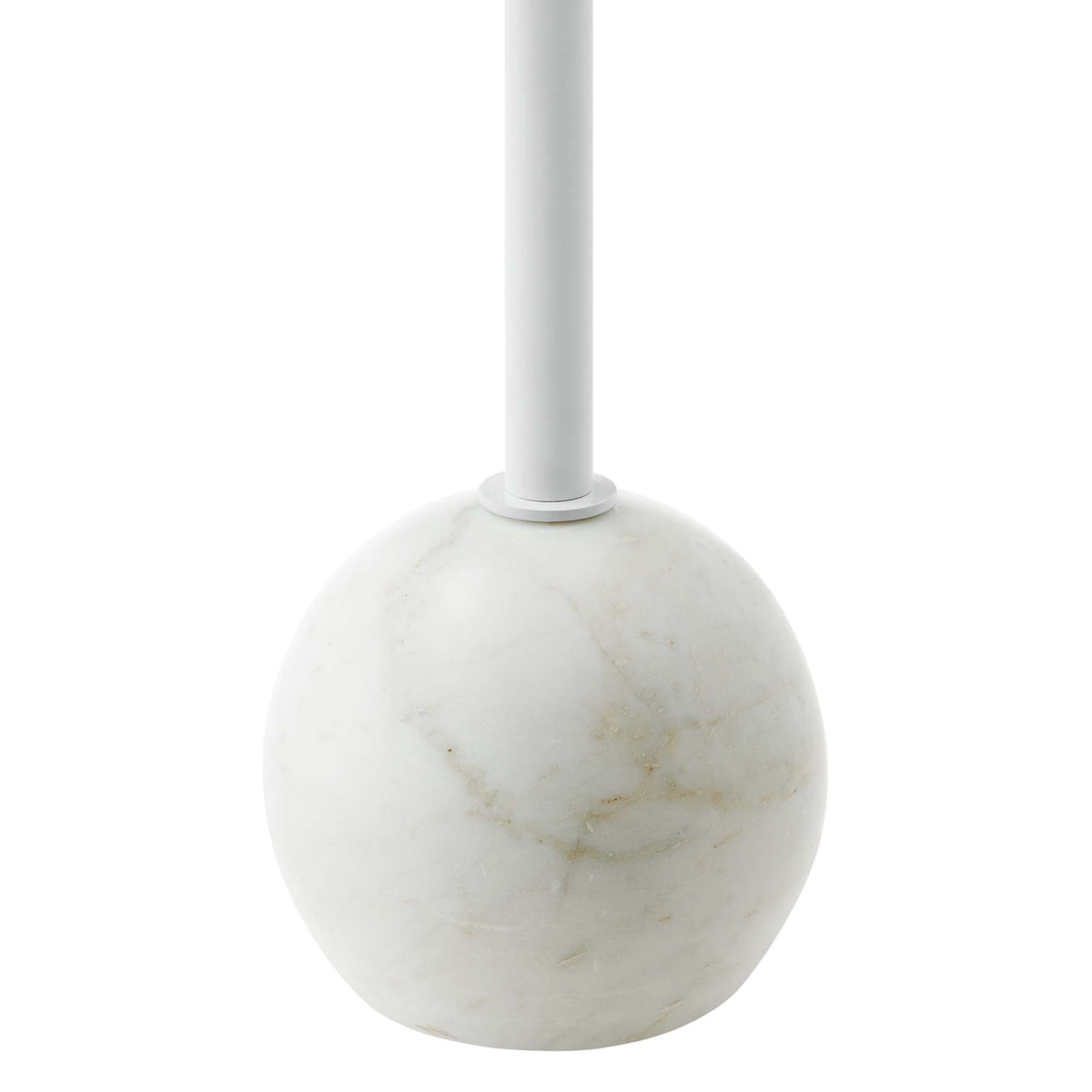 Aliza Round White Marble Side Table - White White