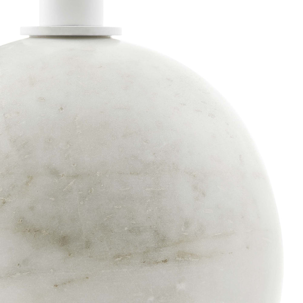 Aliza Round White Marble Side Table - White White