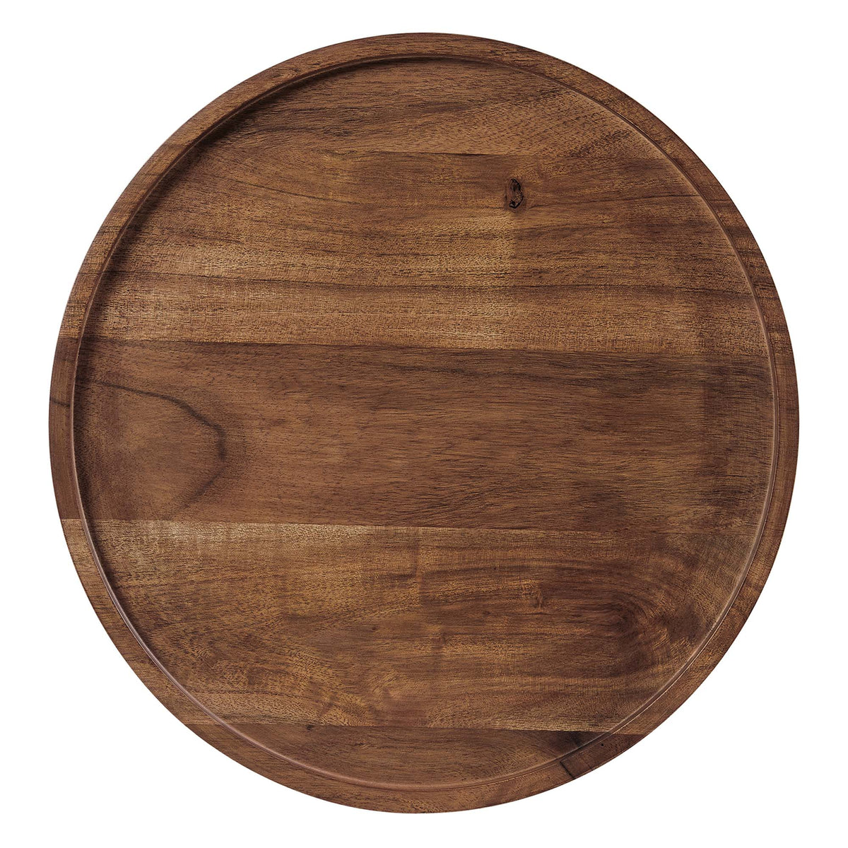Amina Round Acacia Wood Side Table - White Light Oak