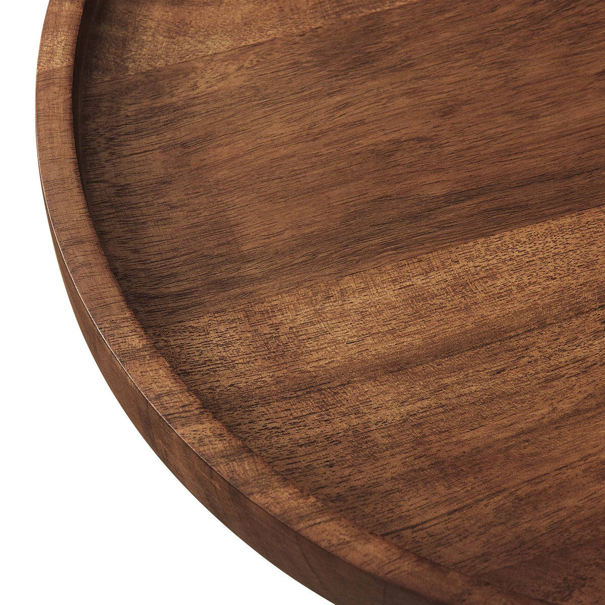 Amina Round Acacia Wood Side Table - White Light Oak