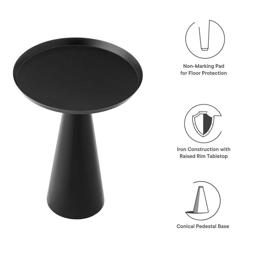 Maren Round Side Table - Black