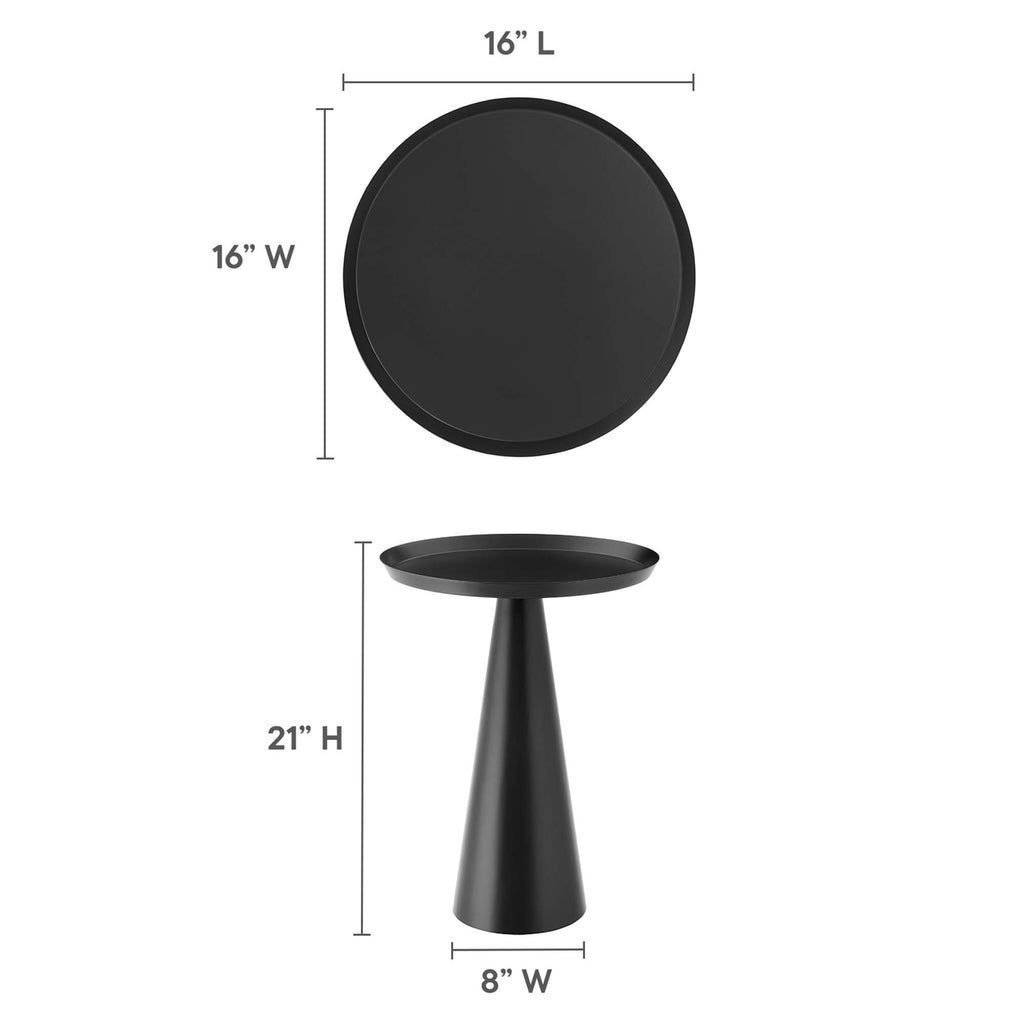 Maren Round Side Table - Black