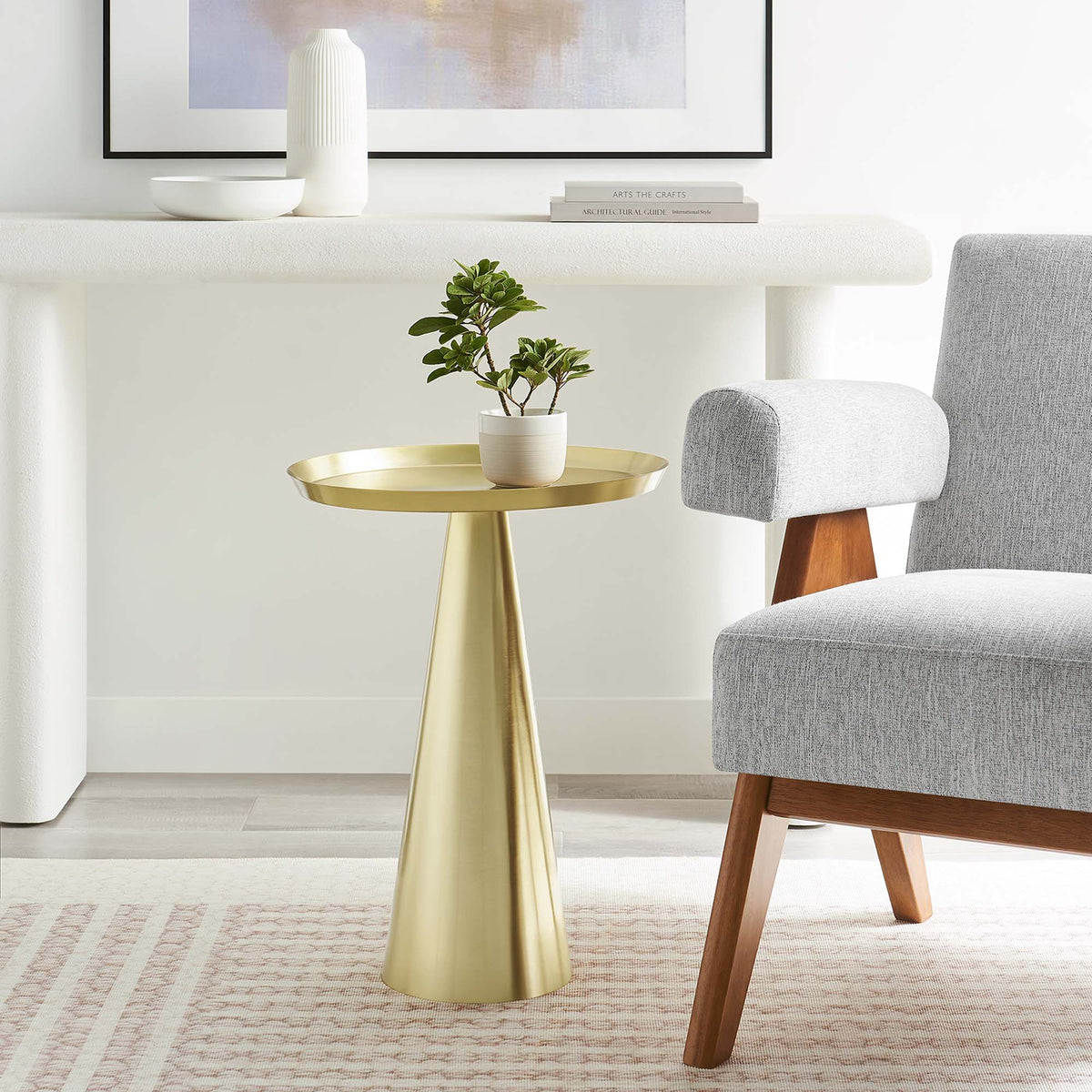 Maren Round Side Table - Brass