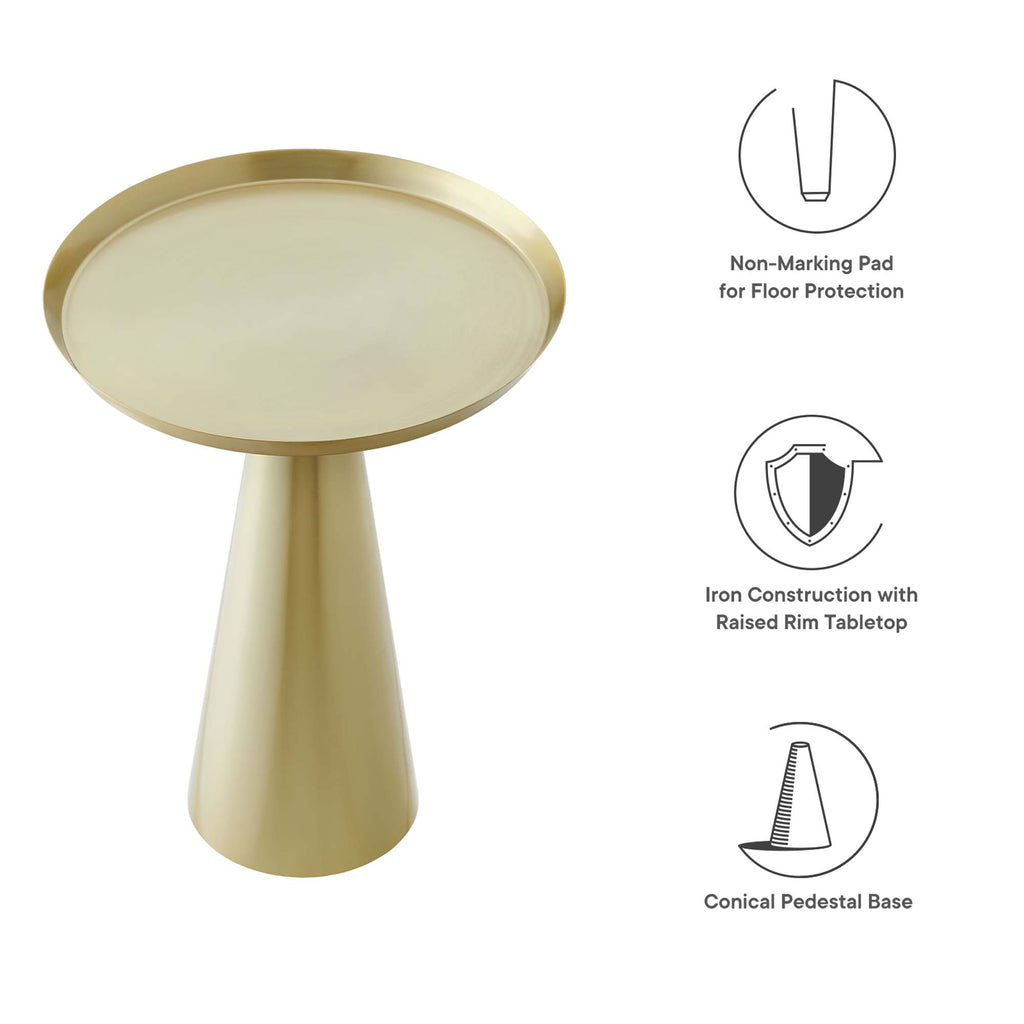 Maren Round Side Table - Brass