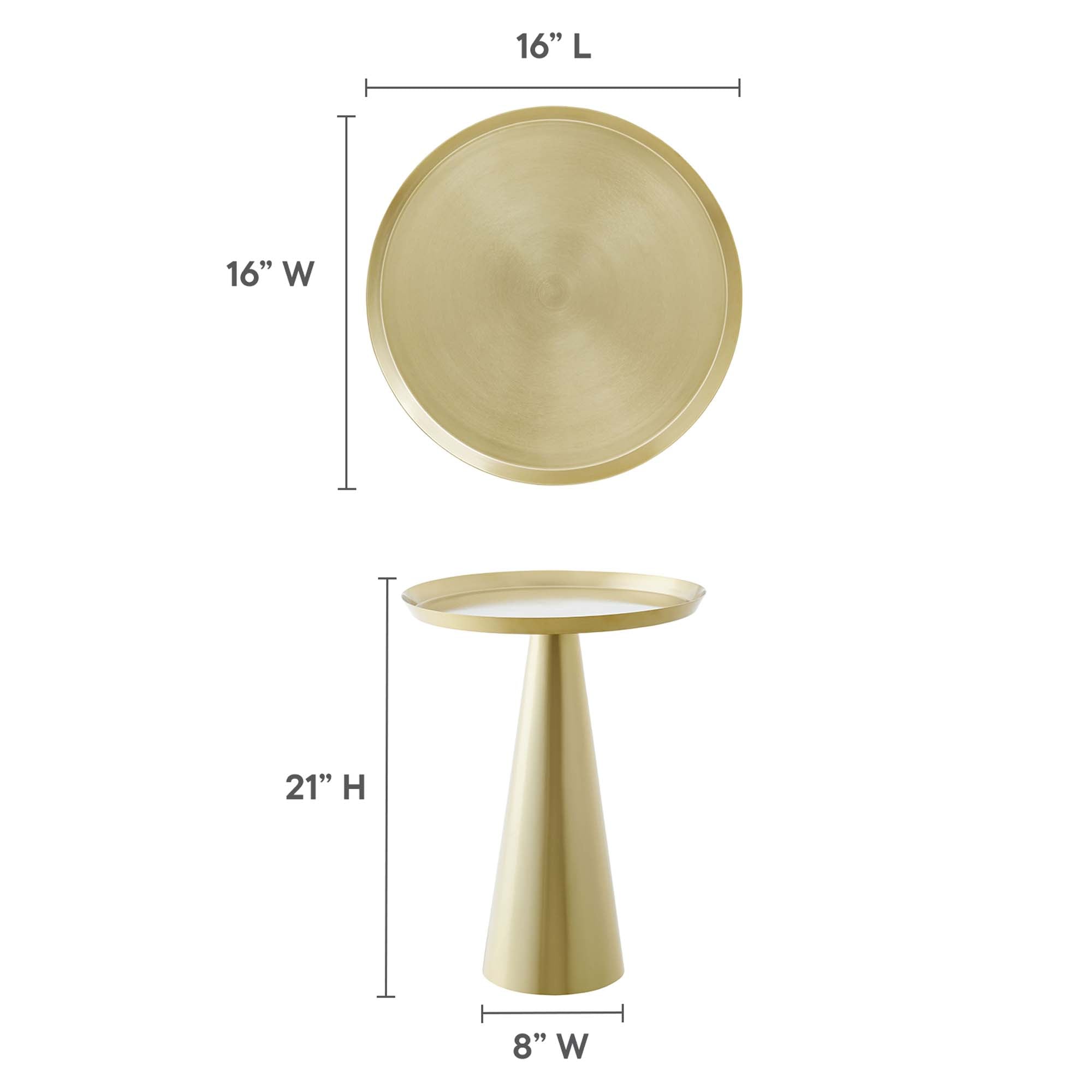 Maren Round Side Table - Brass