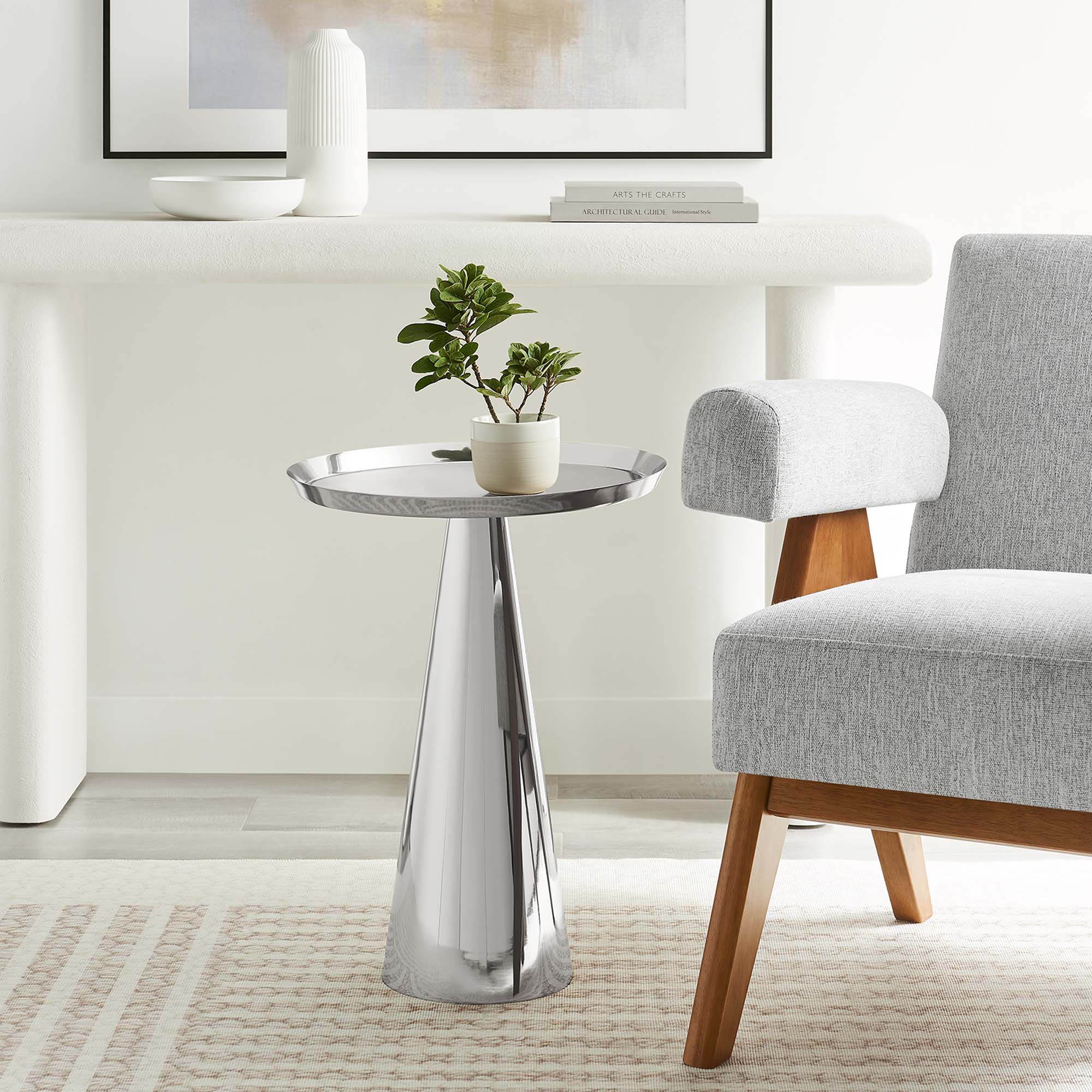 Maren Round Side Table - Nickel