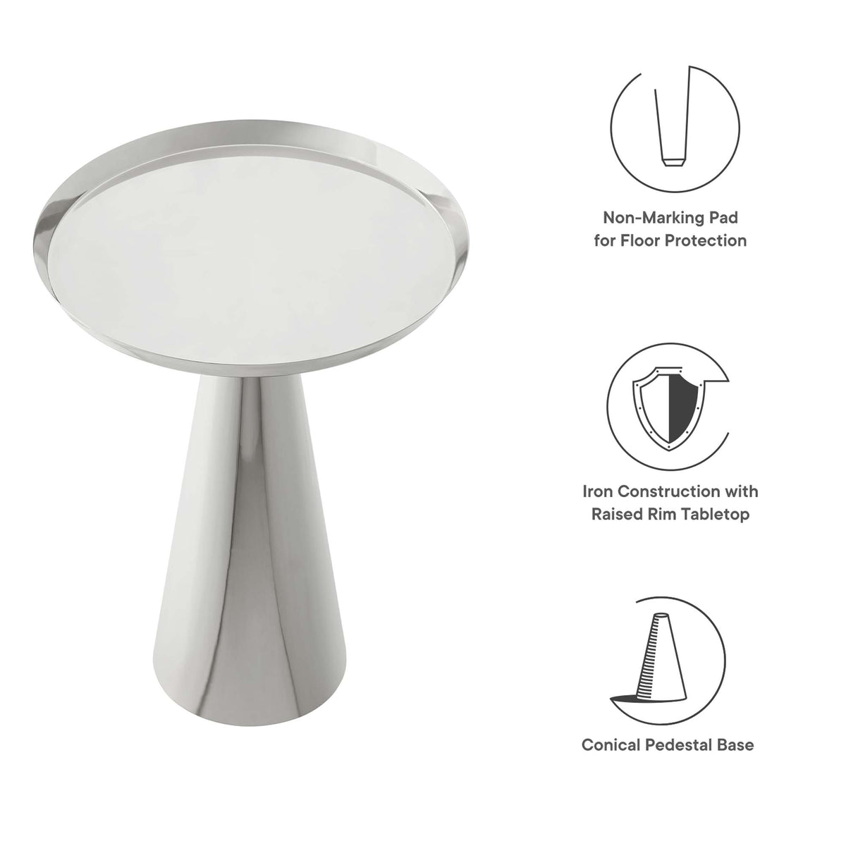 Maren Round Side Table - Nickel