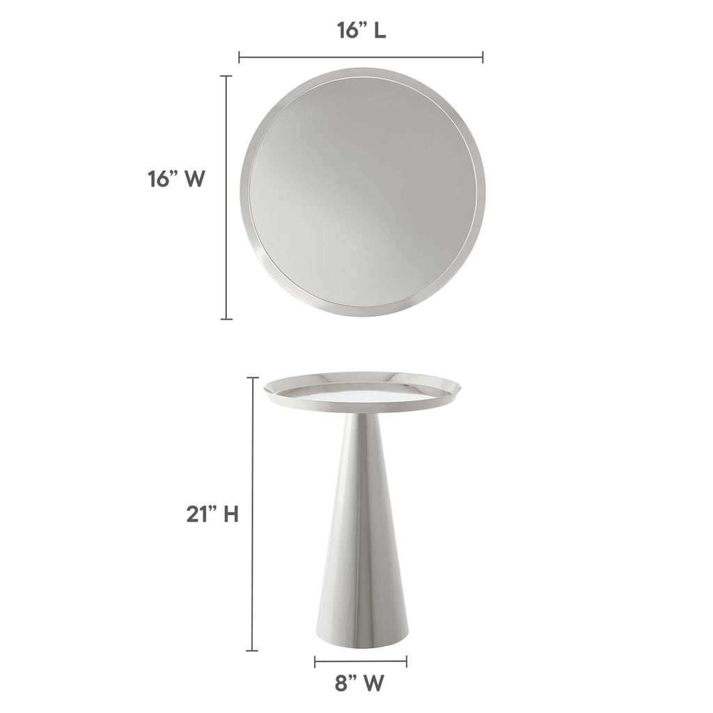Maren Round Side Table - Nickel