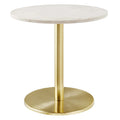 Viva Round White Marble Side Table - Brass White