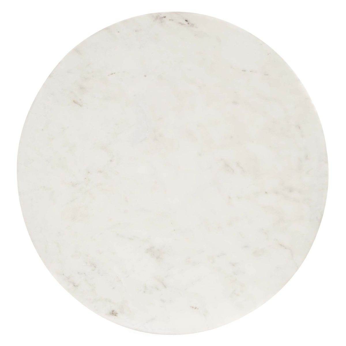 Viva Round White Marble Side Table - Brass White