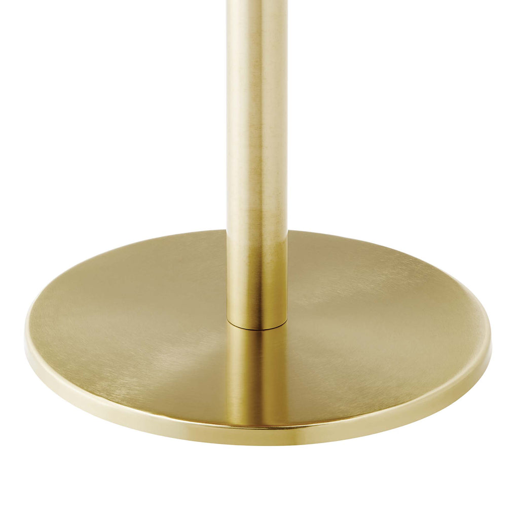Viva Round White Marble Side Table - Brass White