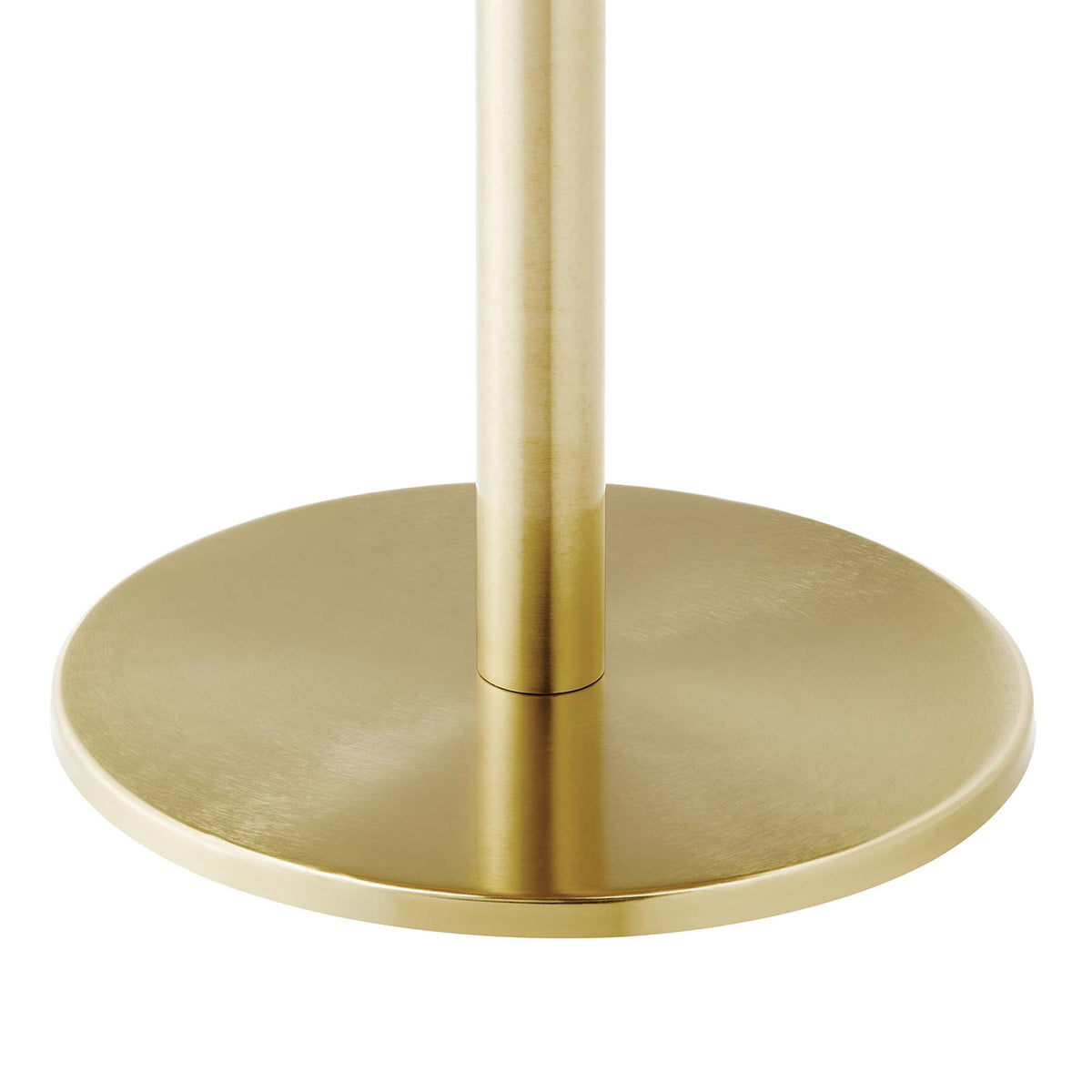 Viva Round White Marble Side Table - Brass White