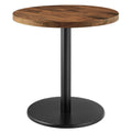 Viva Round Acacia Wood Side Table - Black Light Oak