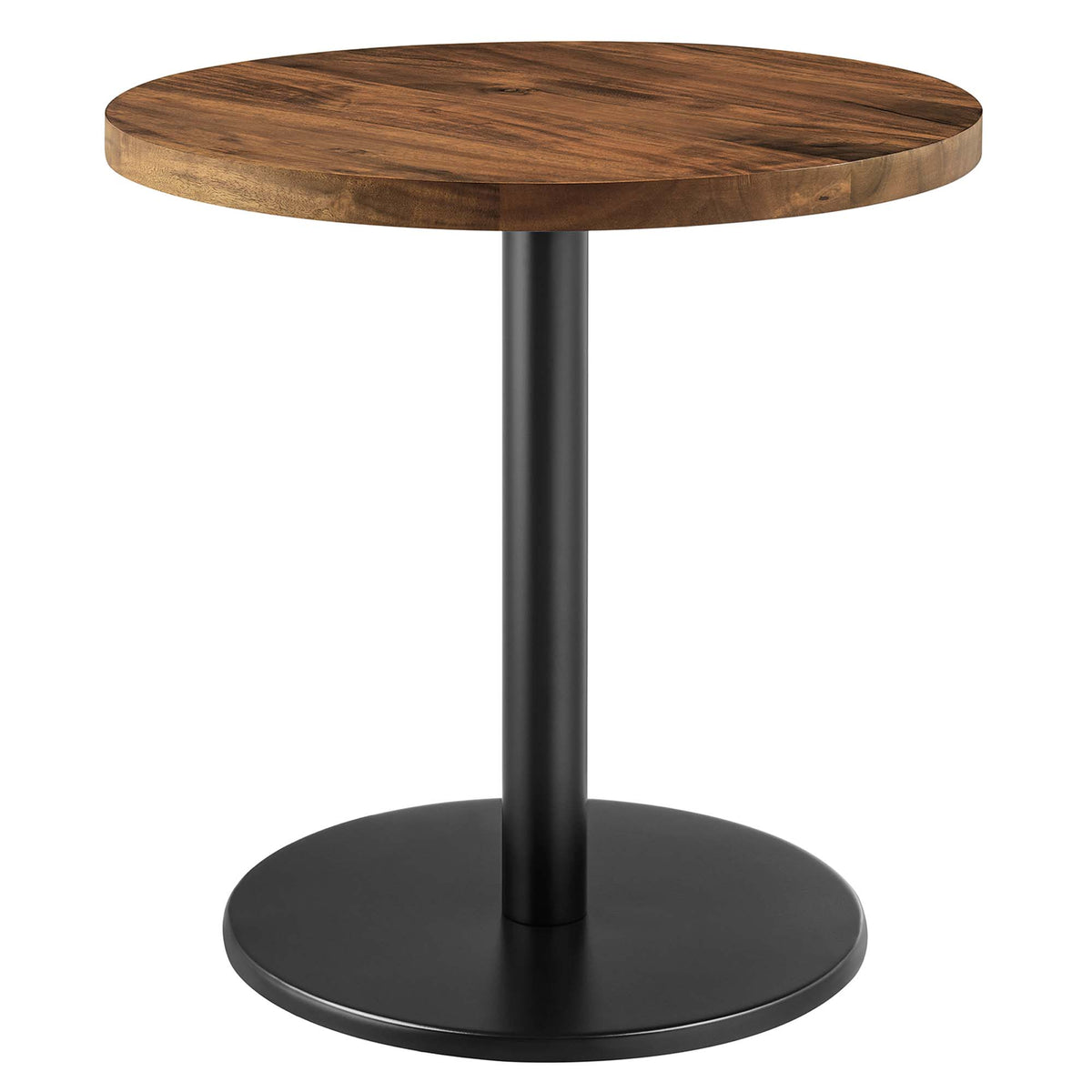 Viva Round Acacia Wood Side Table - Black Light Oak