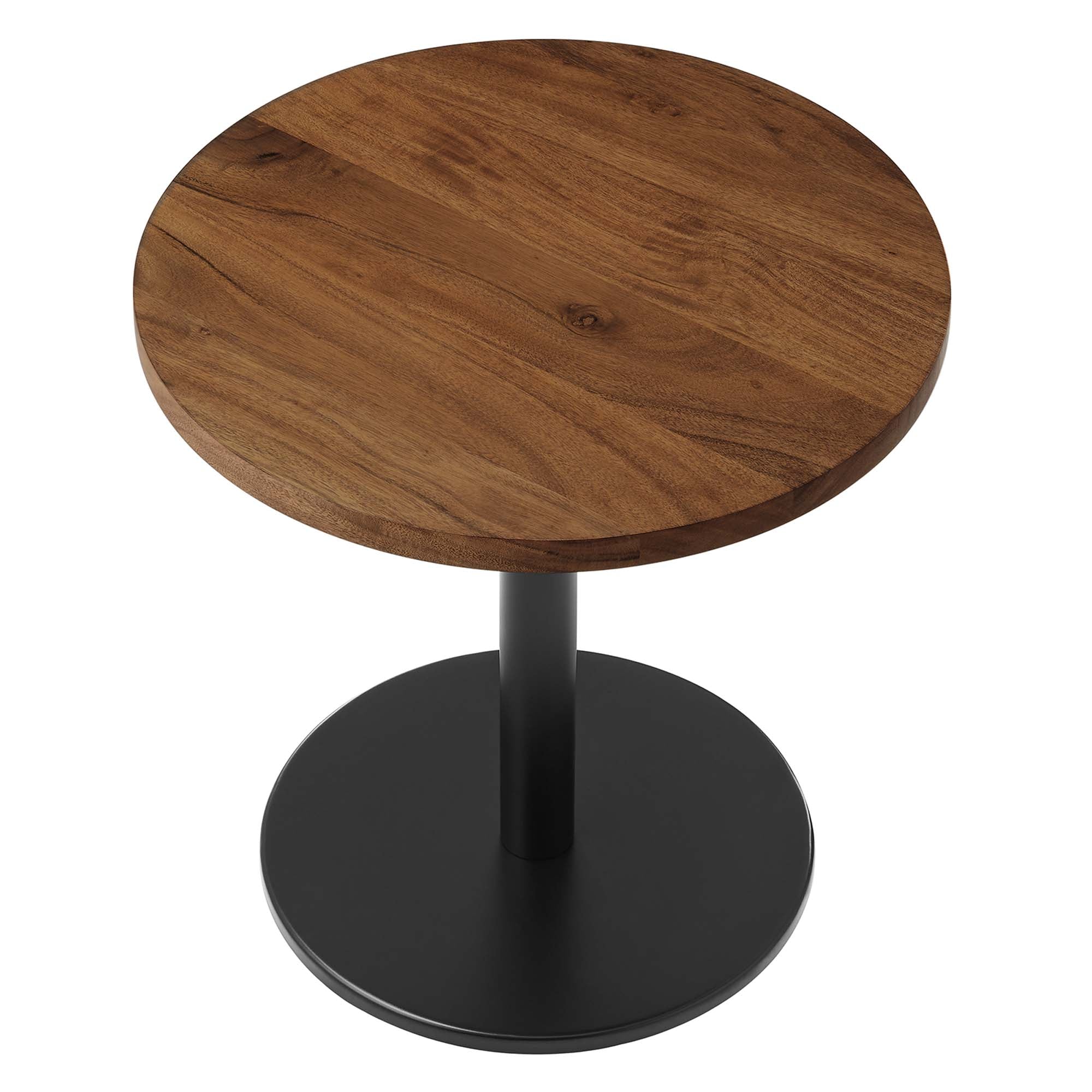 Viva Round Acacia Wood Side Table - Black Light Oak