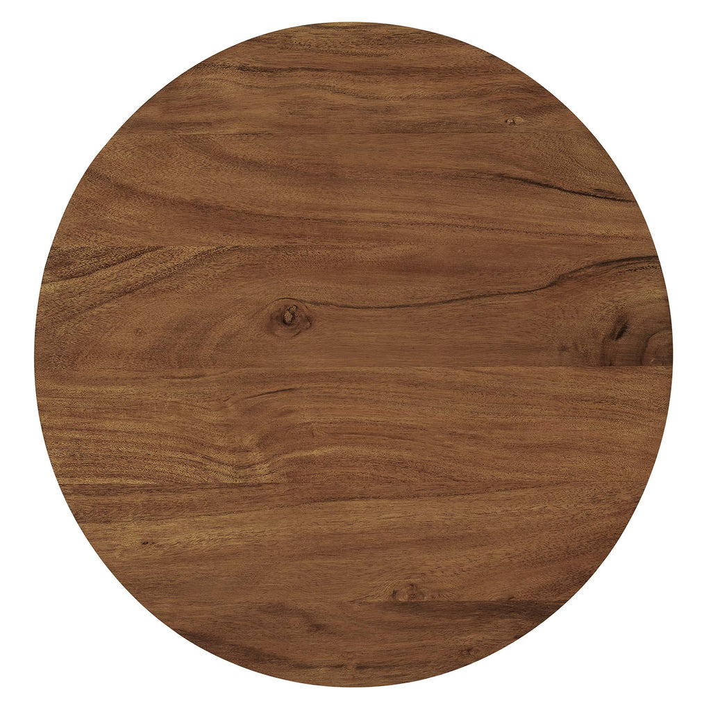 Viva Round Acacia Wood Side Table - Black Light Oak