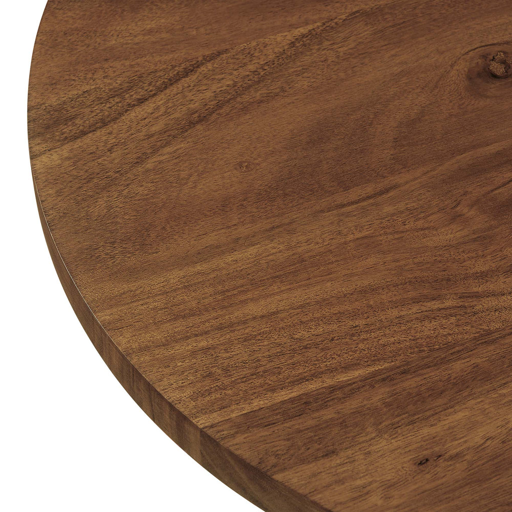 Viva Round Acacia Wood Side Table - Black Light Oak