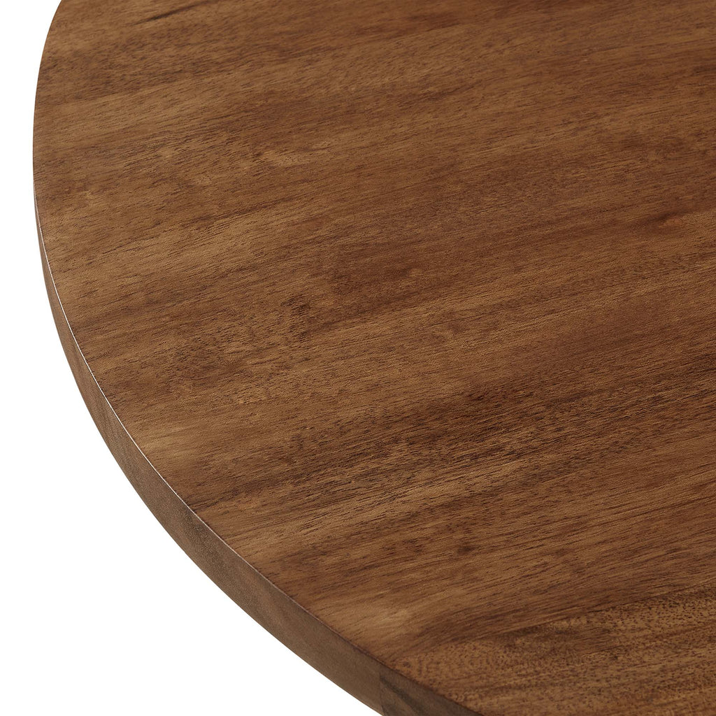 Viva Round Acacia Wood Side Table - Brass Light Oak