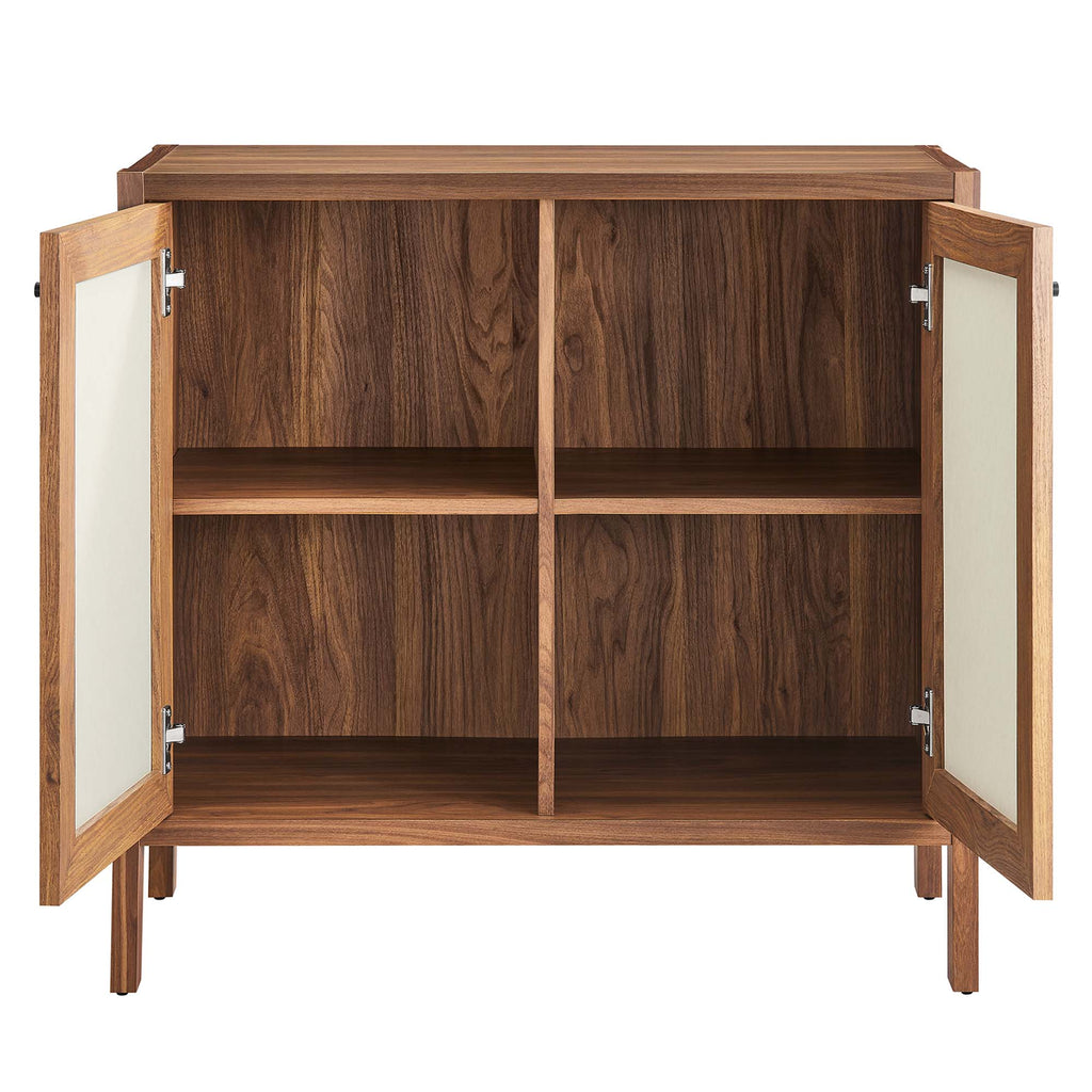 Capri 33" Wood Grain Storage Cabinet - Walnut