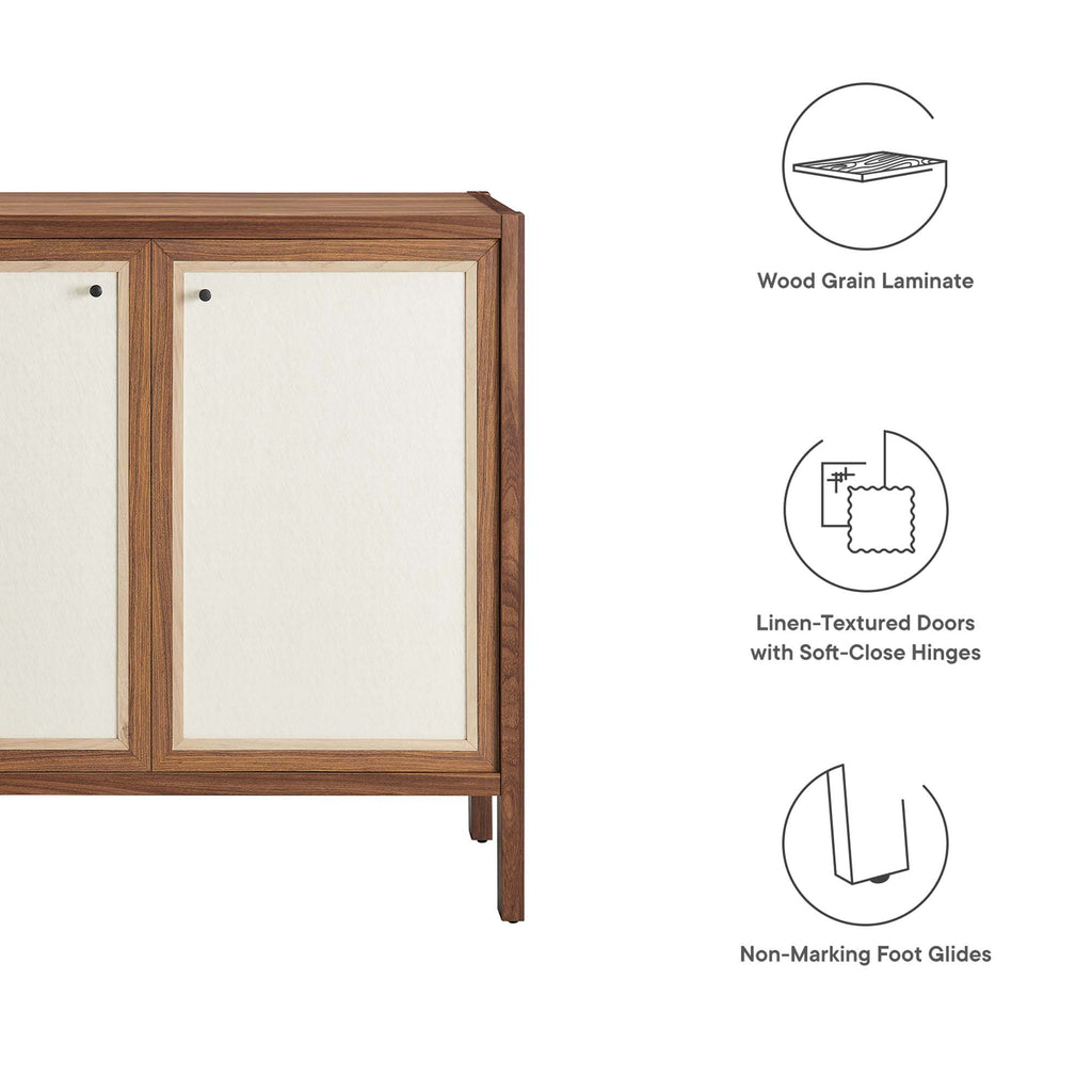 Capri 33" Wood Grain Storage Cabinet - Walnut