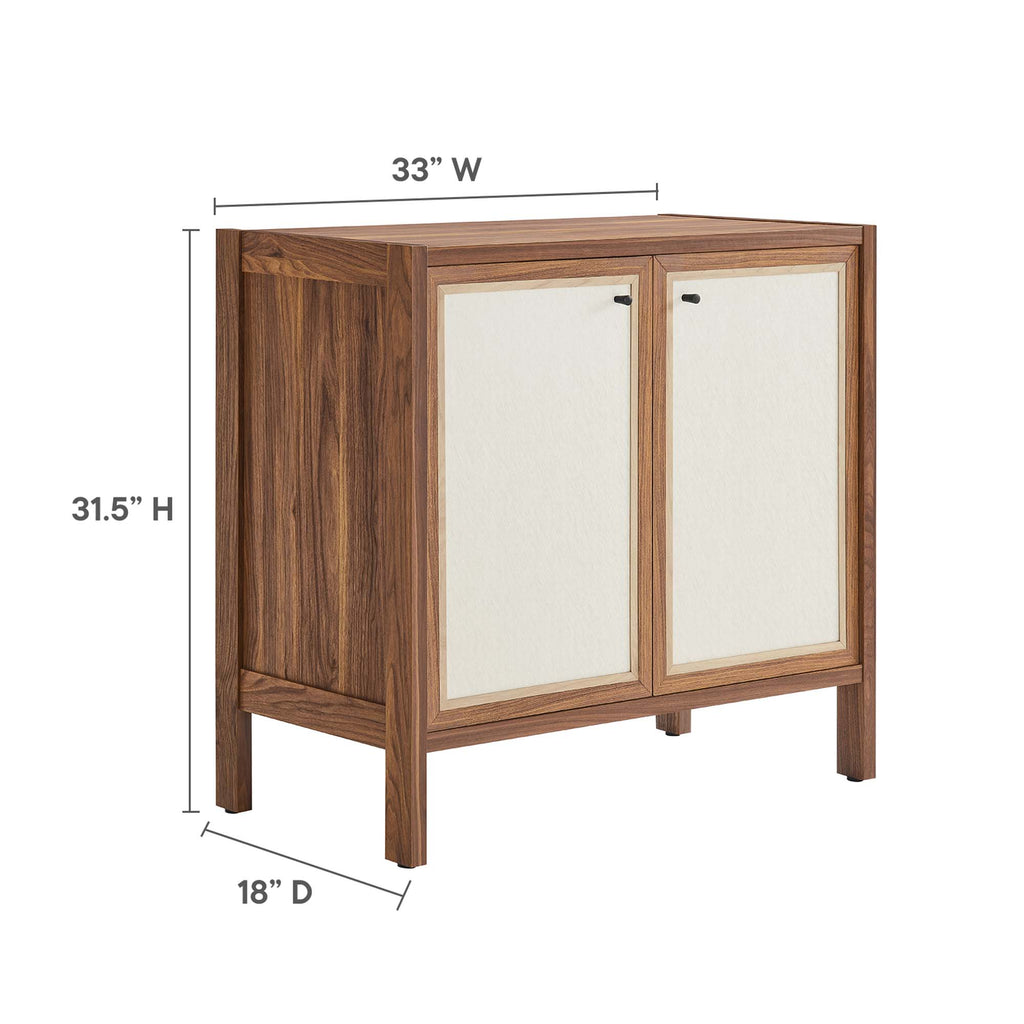 Capri 33" Wood Grain Storage Cabinet - Walnut