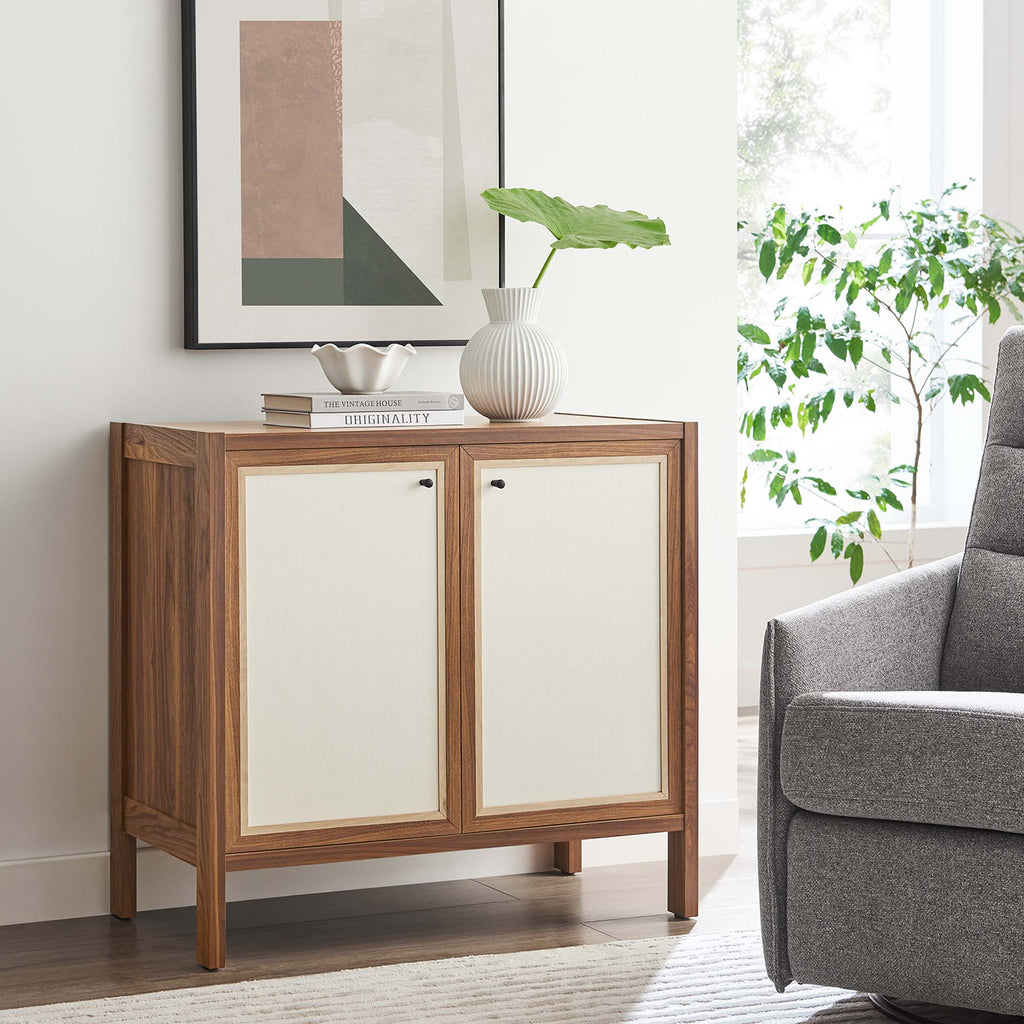 Capri 33" Wood Grain Storage Cabinet - Walnut