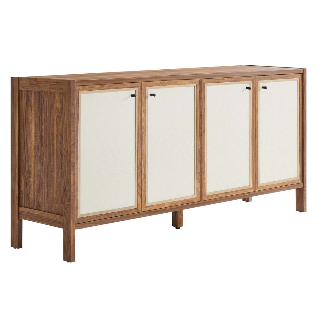Capri 65" Wood Grain Sideboard Storage Cabinet - Walnut